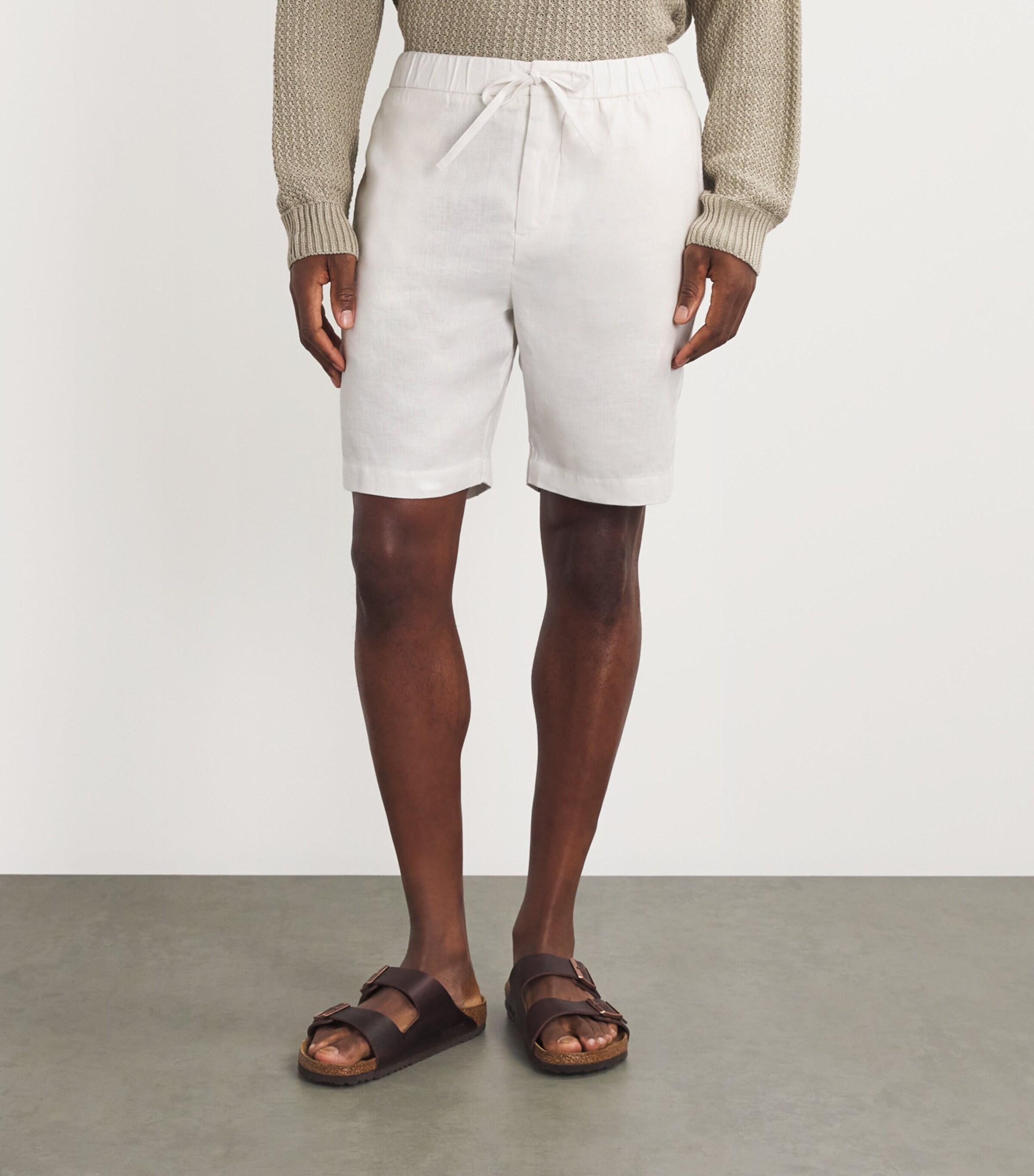 Linen-Cotton Felipe Shorts WHITE Image 3