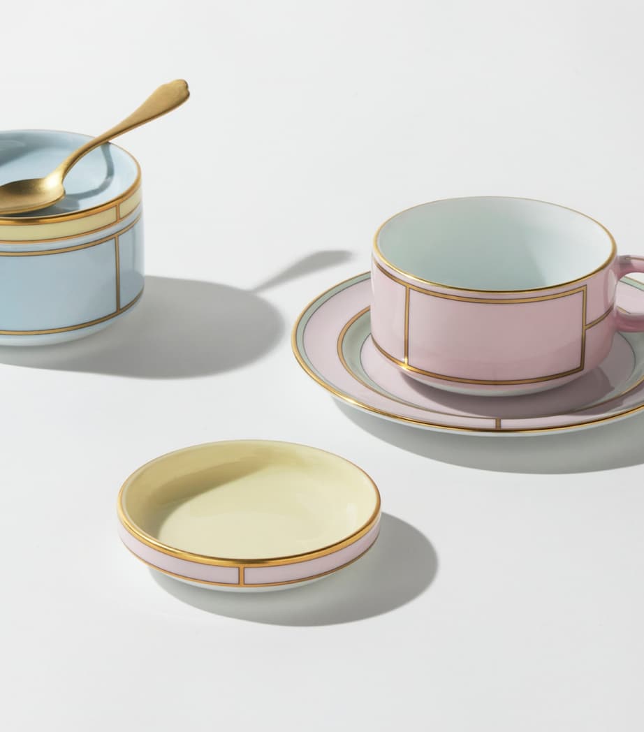 Porcelain Colonna Diva Giallo Butter Dish (10cm) G00134901 Image 2