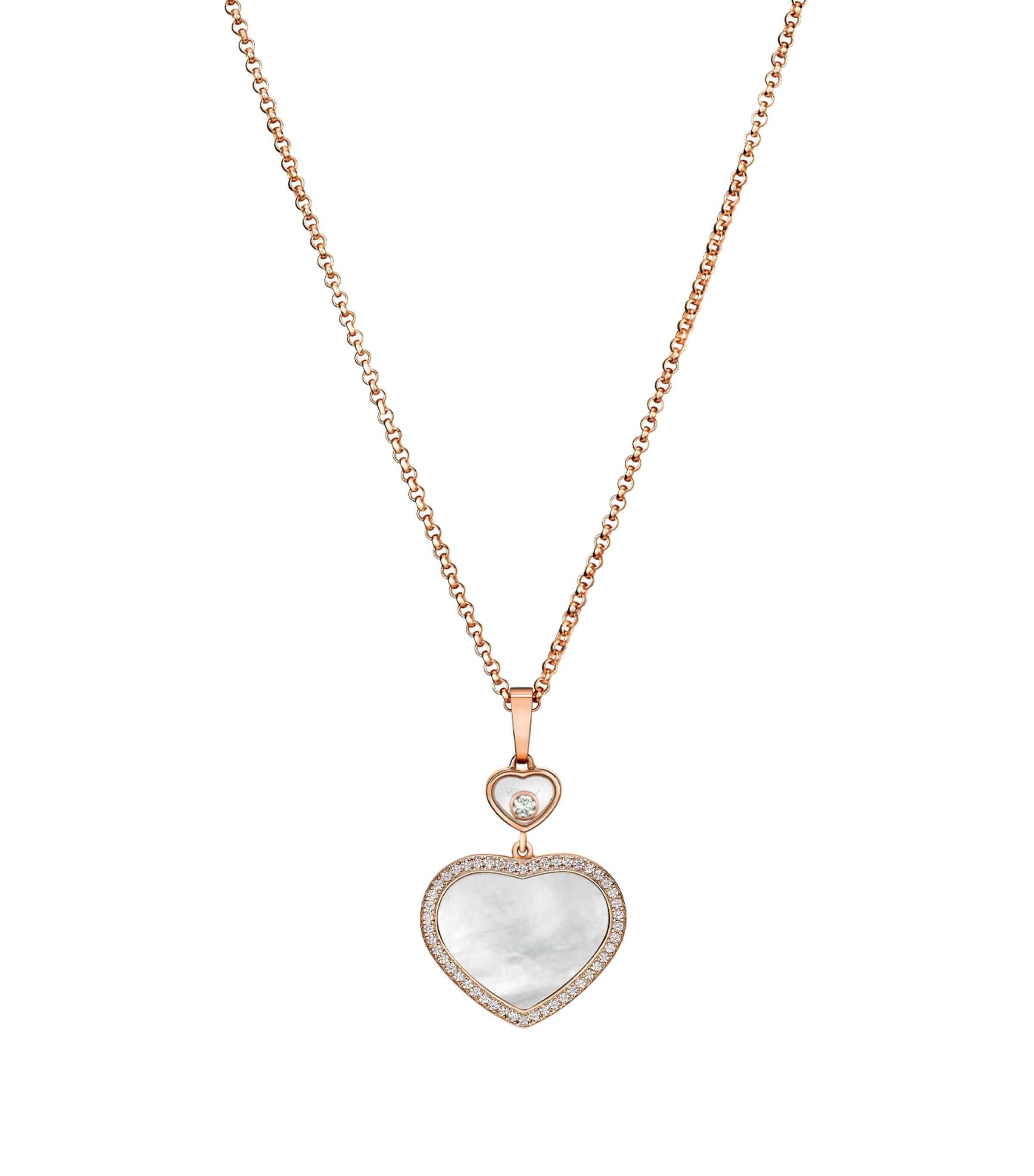 Chopard Rose Gold And Diamond Happy Hearts Pendant