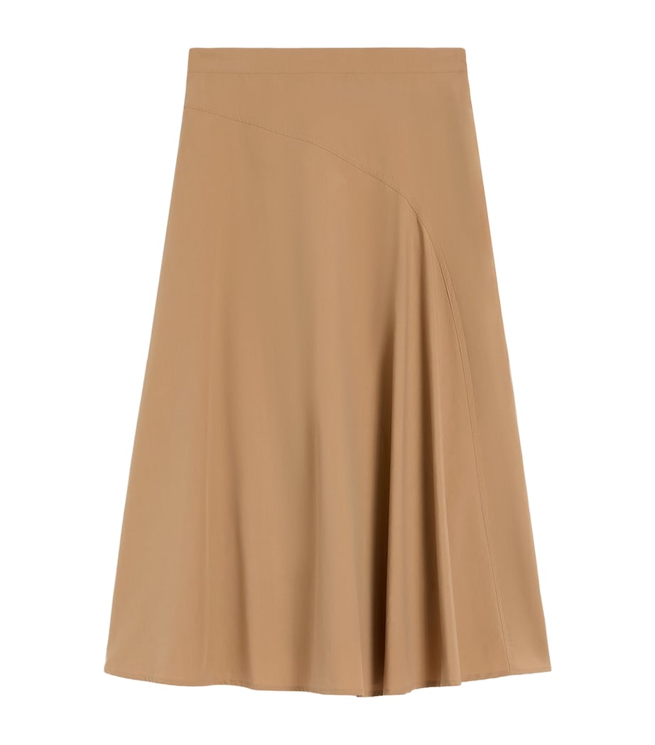 Weekend Max Mara Womens Cotton Midi Skirt Tobacco Image 1