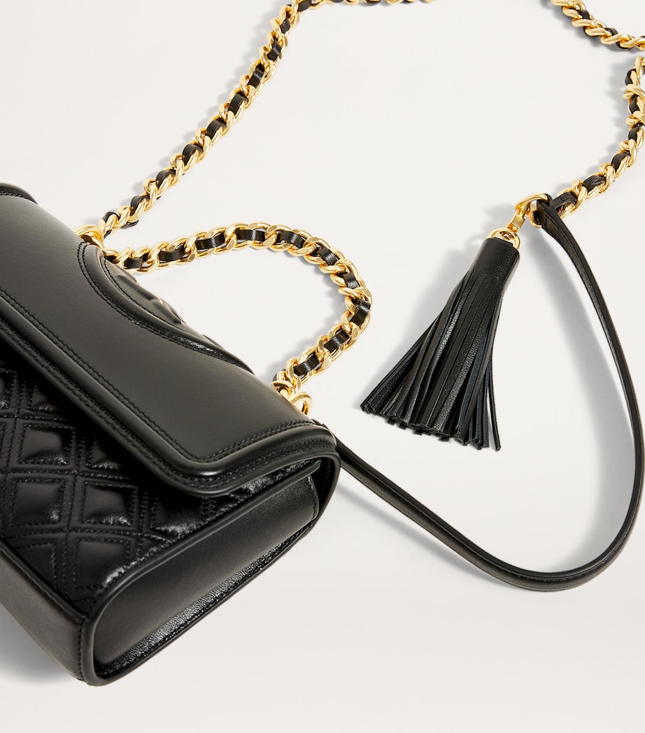 Small Leather Fleming Shoulder Bag BLACK Image 6