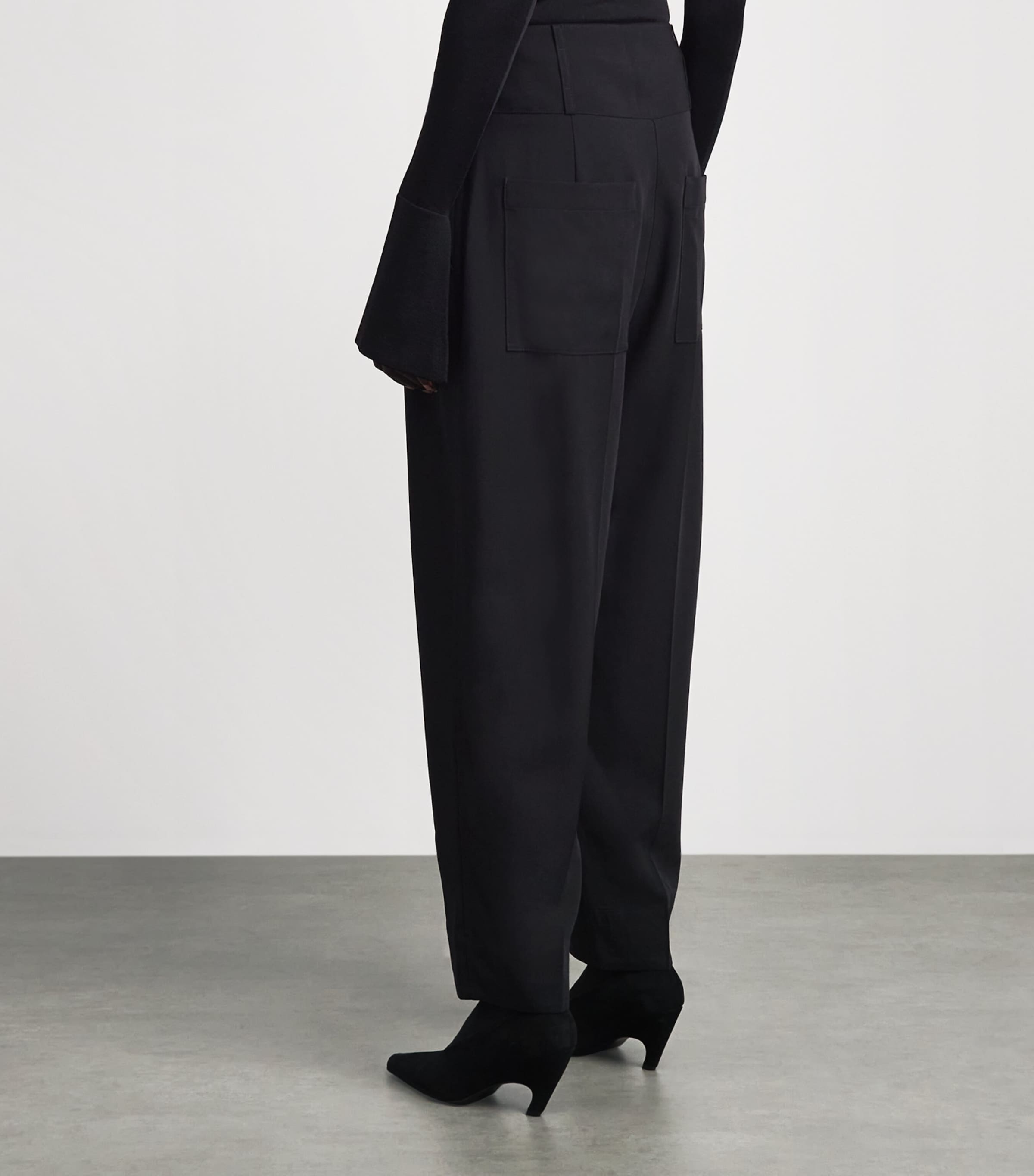 Toteme Womens Pleated Balloon Trousers Black Image 5