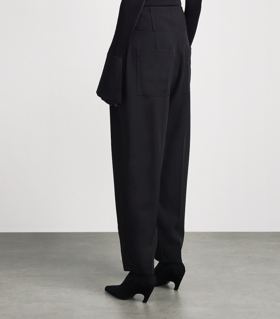 Toteme Womens Pleated Balloon Trousers Black Image 5