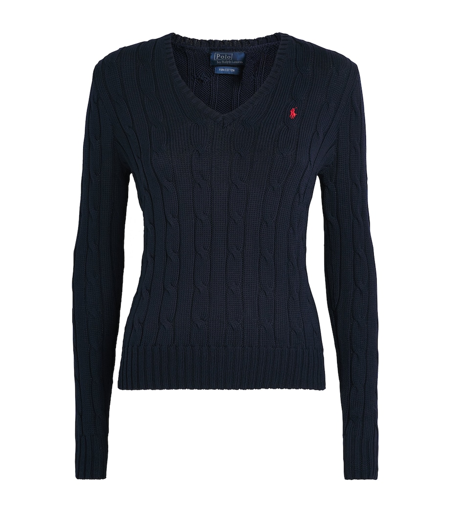 Polo Ralph Lauren Womens Cotton Kimberly Sweater Hunter Navy Image 1