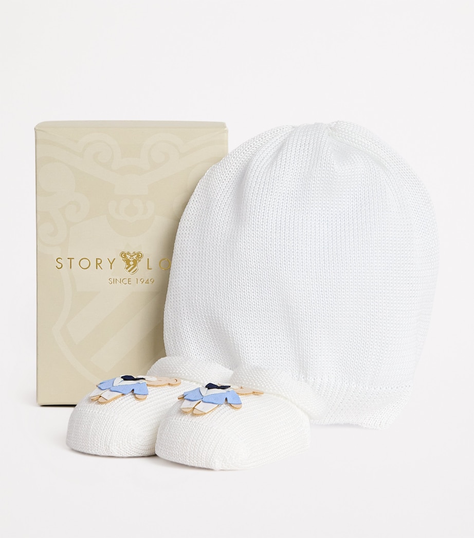 Teddy Bear Boots and Beanie Gift Set (3-9 Months) Y6N WHITE Image 2