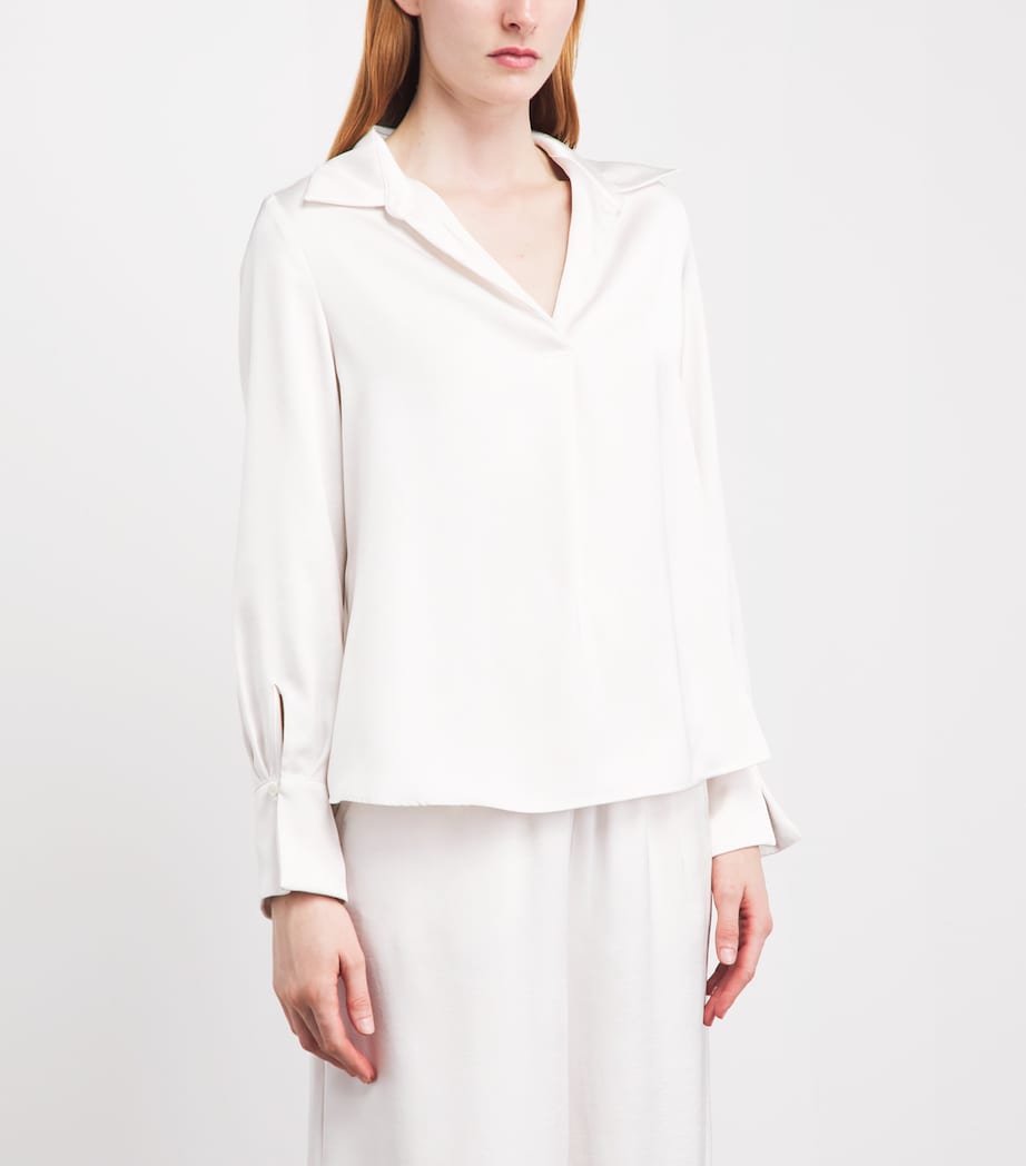Claudie Pierlot Womens Satin Blouse Ivory Image 4