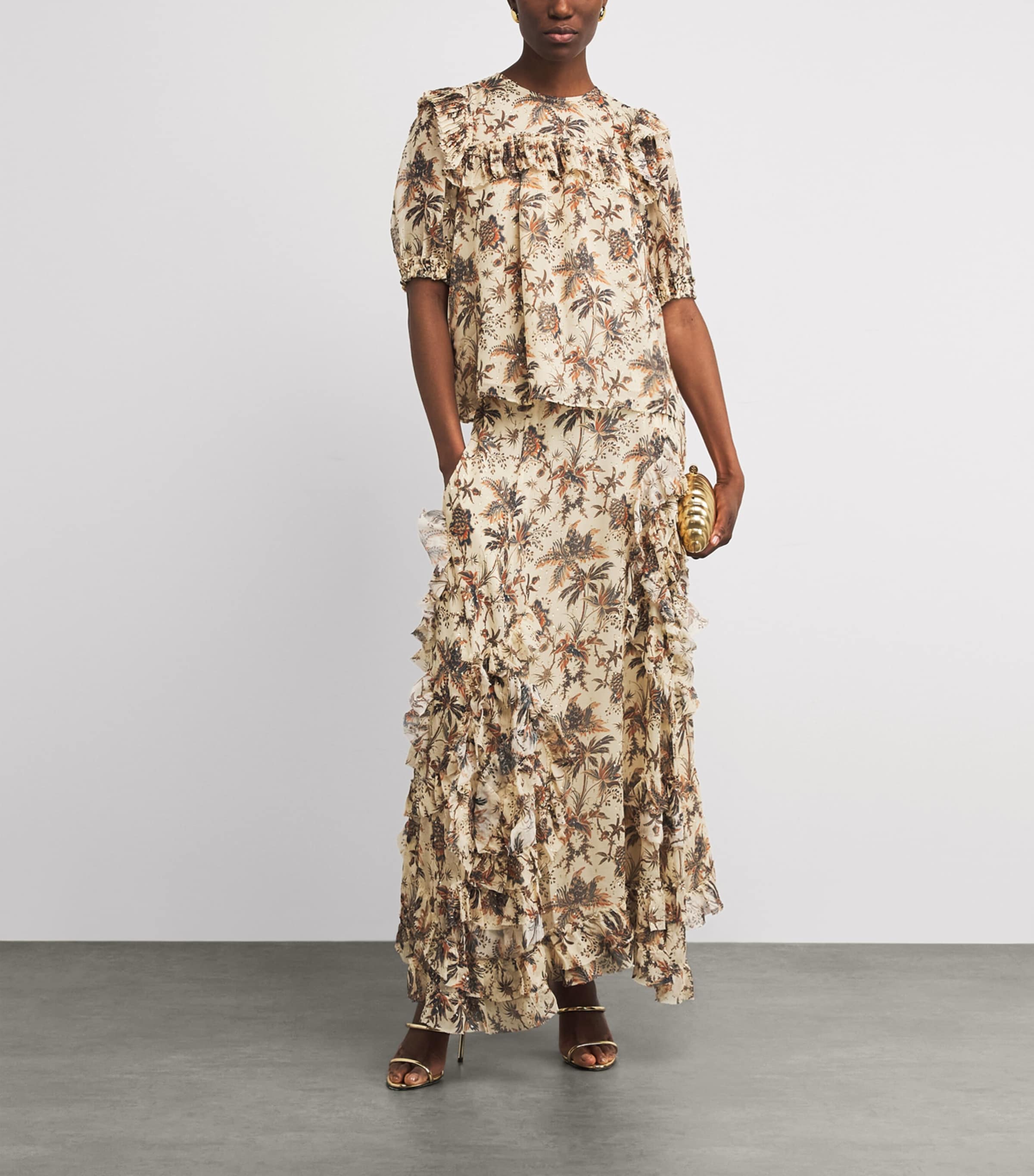 Silk-Blend Printed Jodie Blouse CAMEO Image 2