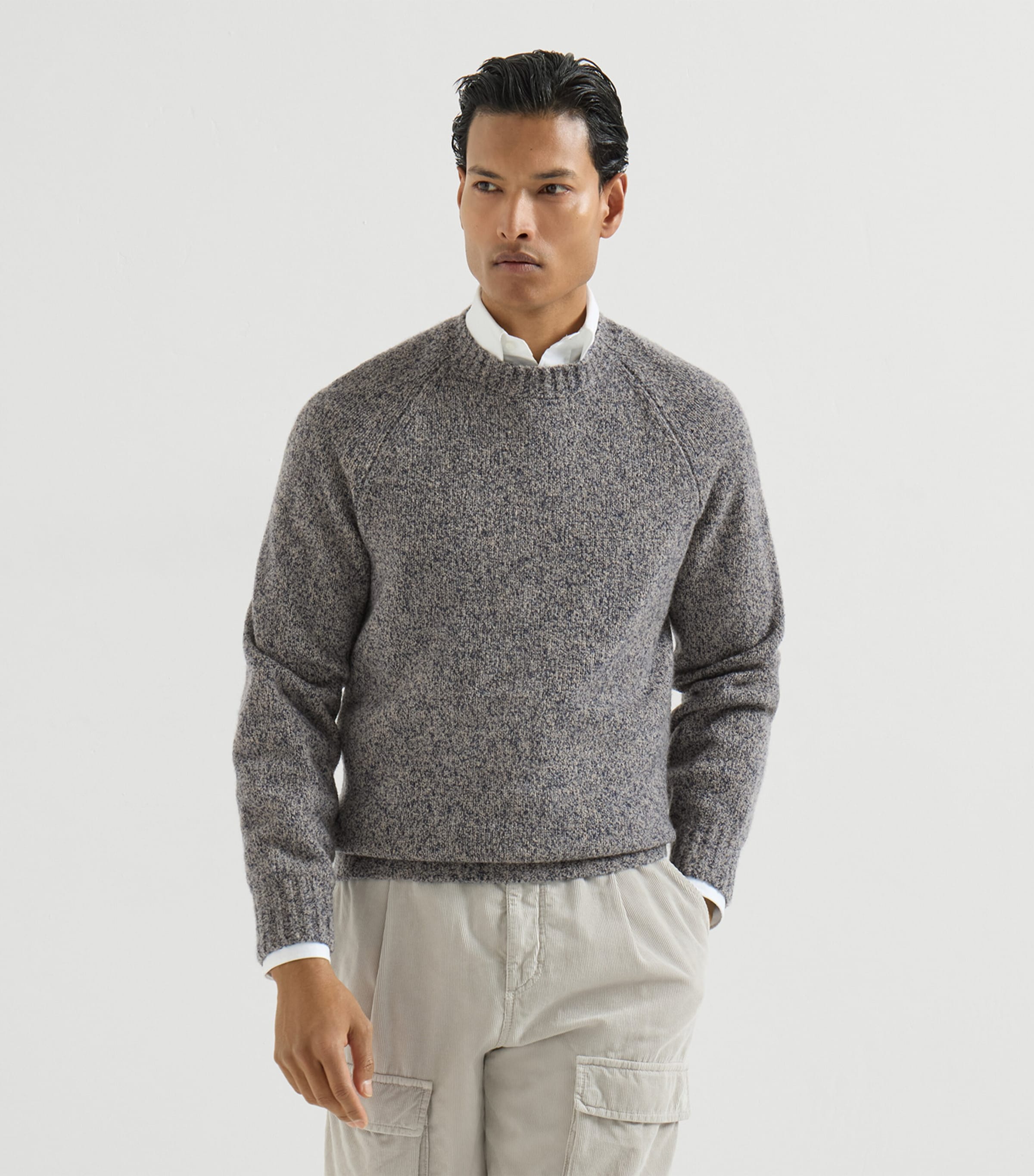Brunello Cucinelli Mens Virgin Wool-Silk-Cashmere Sweater Image 2