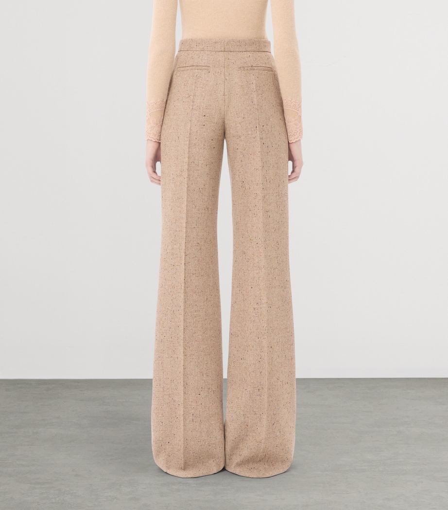 Valentino Womens Virgin Wool Wide-Leg Trousers Image 4