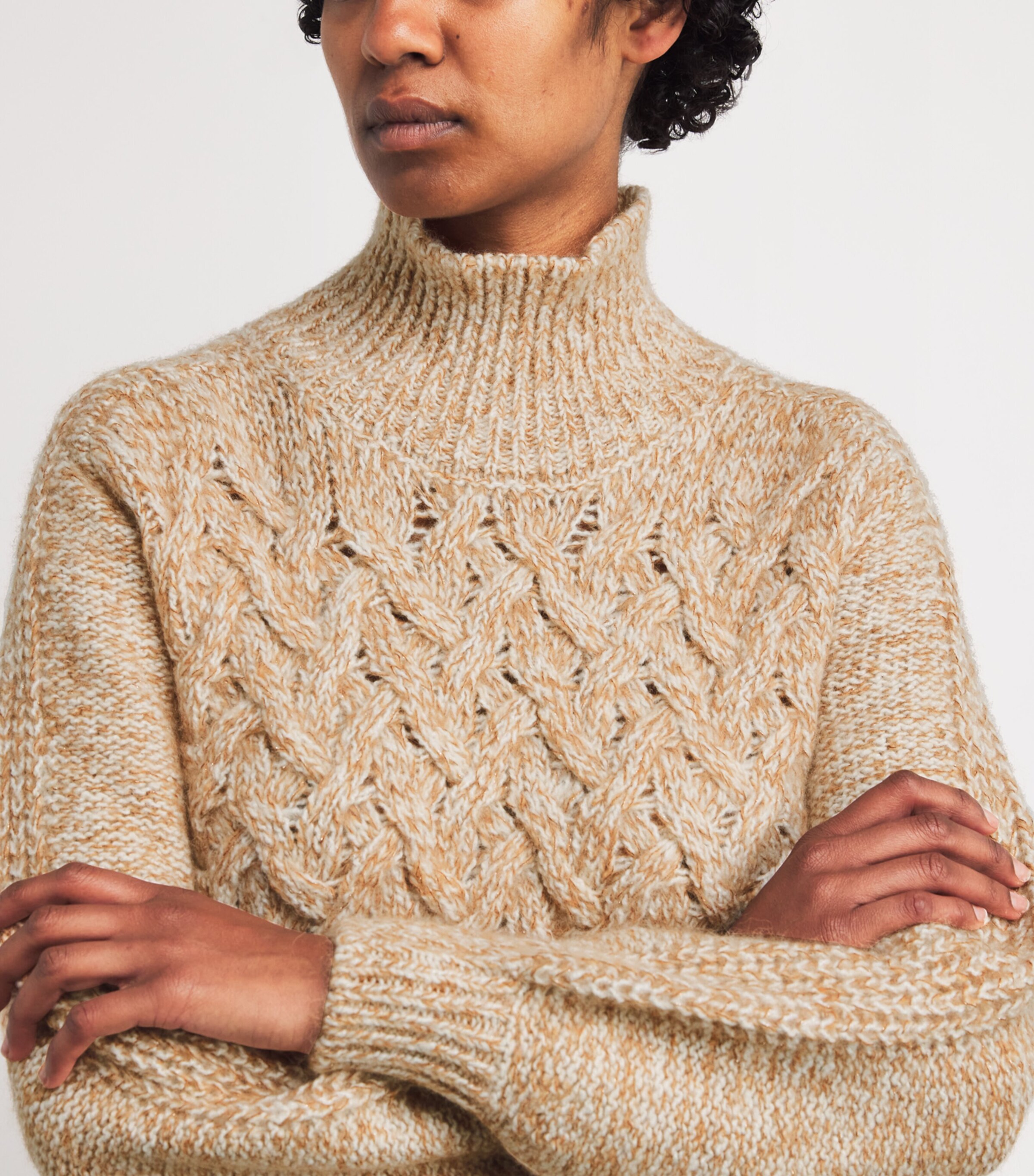 Wool-Blend Metallic Knitted Sweater VICUNA Image 6