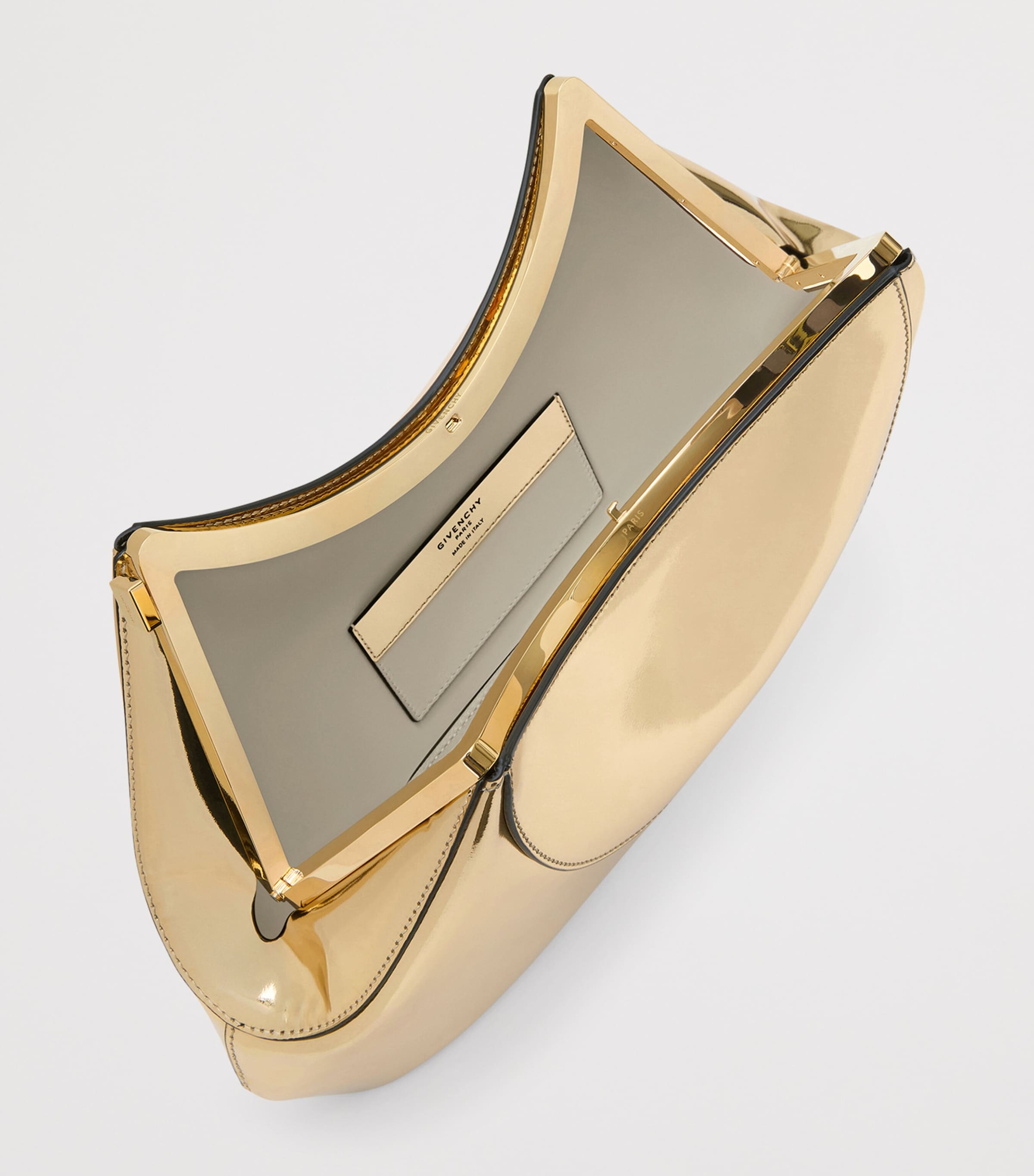 Leather Facet Clutch Bag GOLDEN Image 4