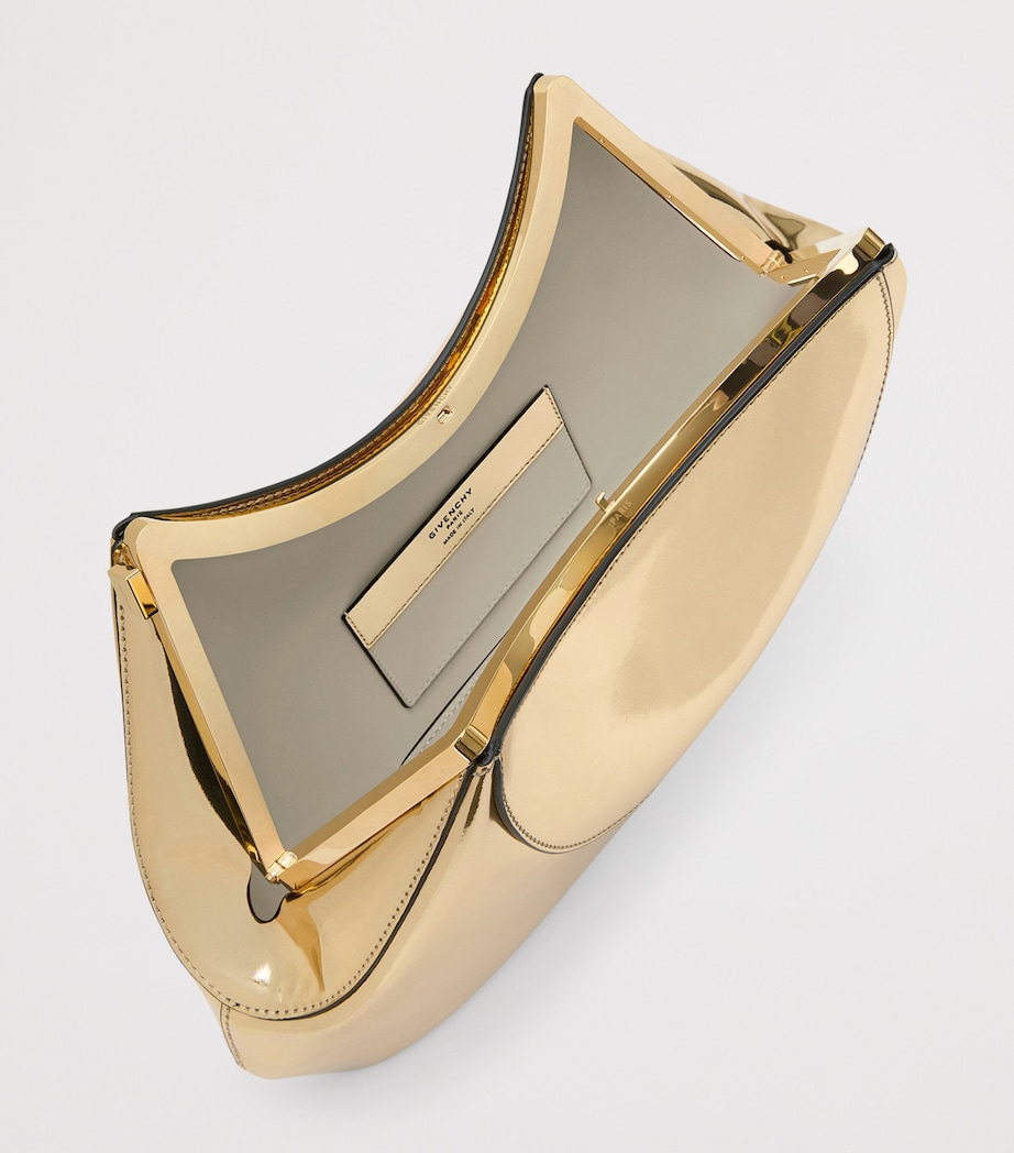 Leather Facet Clutch Bag GOLDEN Image 4