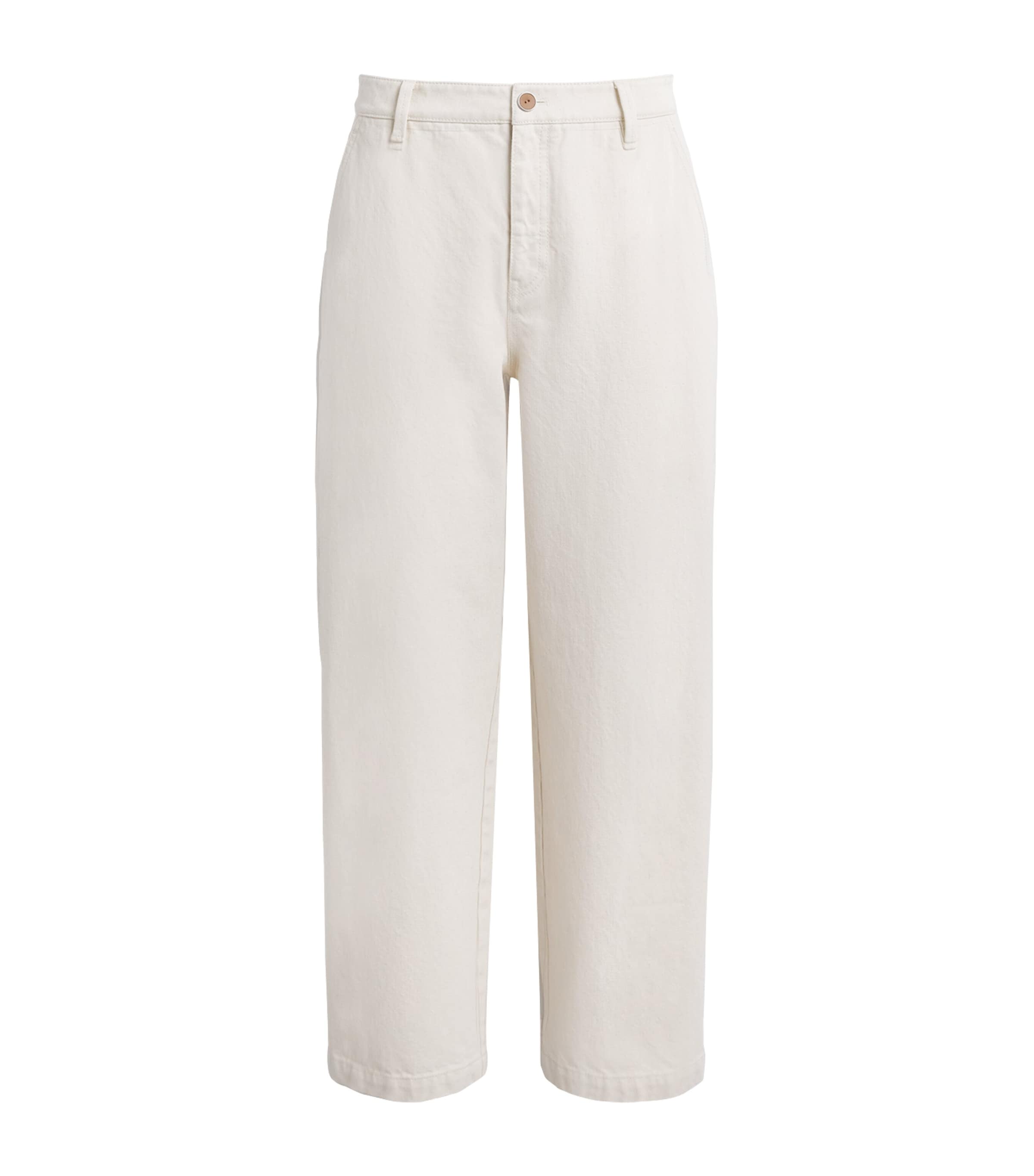 Lafayette 148 Womens Barrel-Leg Jeans Waecr Washed Ecru Image 1