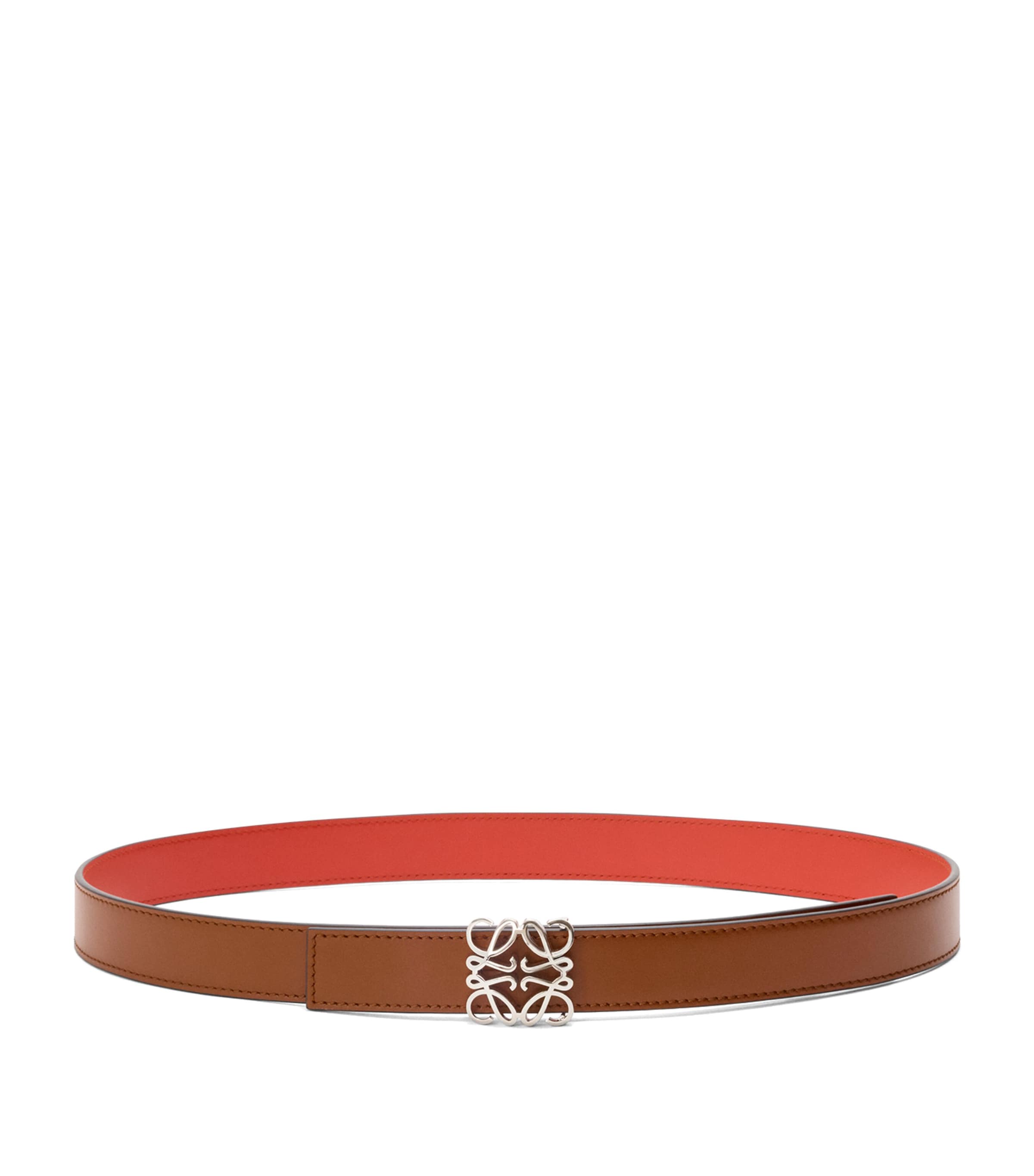 LOEWE Leather Reversible Anagram Bombé Belt Sunrise Orange Image 1