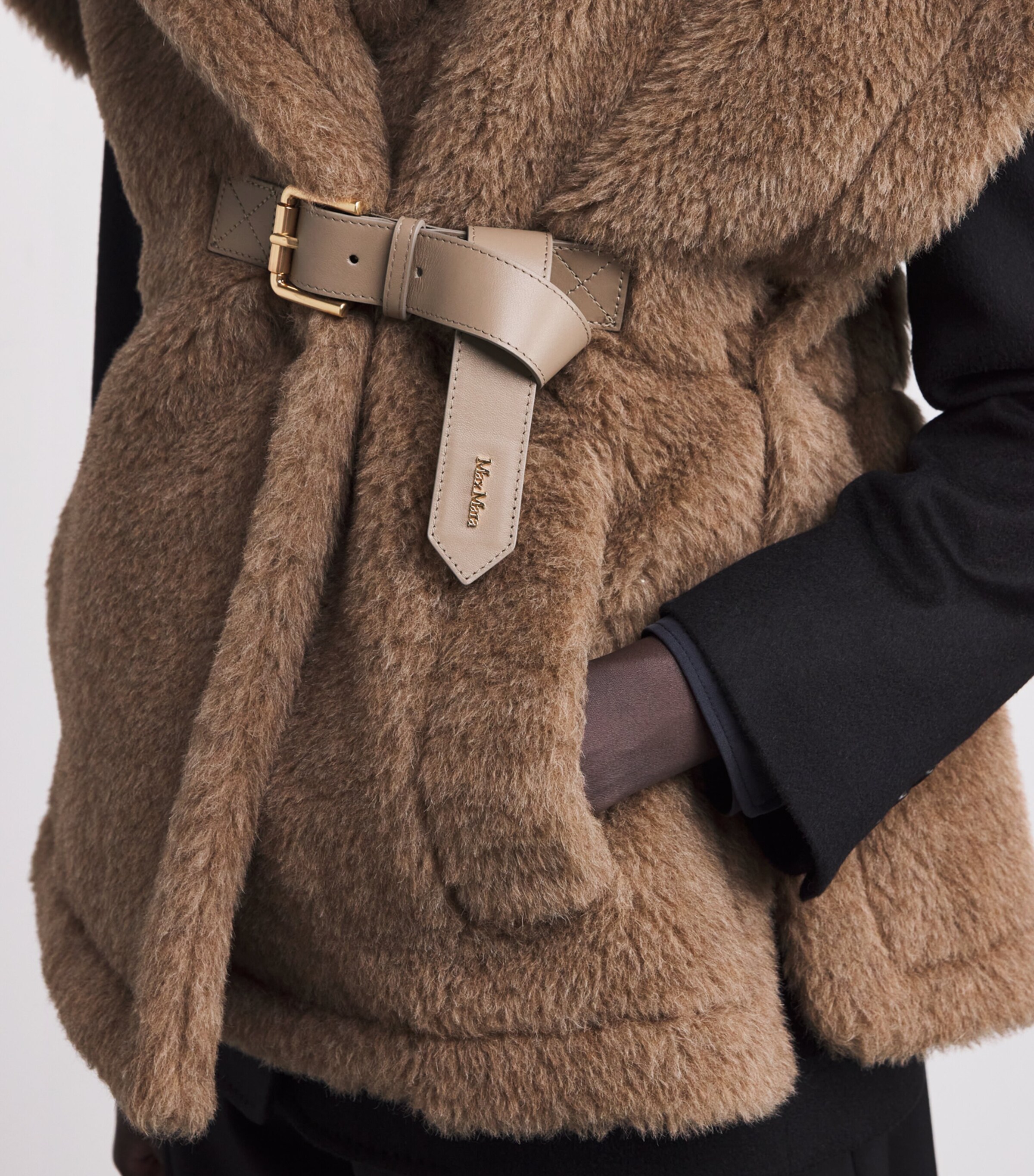 Alpaca-Cashmere-Silk Teddy Cape BRONZE Image 6