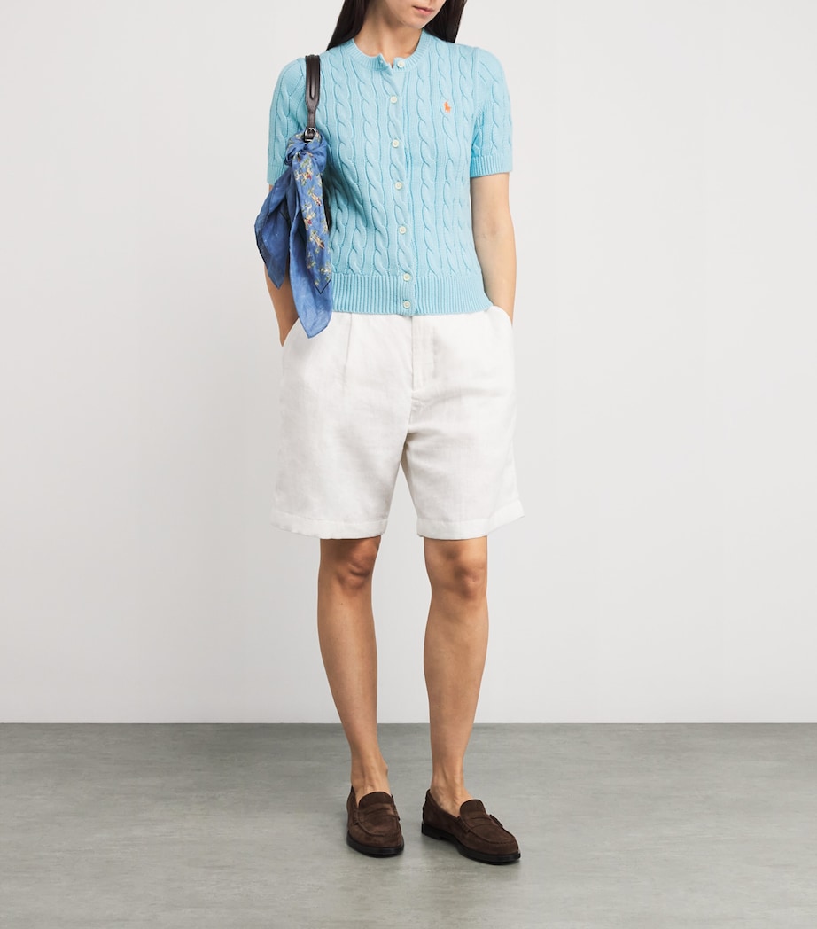 Cotton Cable-Knit Cardigan ACADIA BLUE Image 2