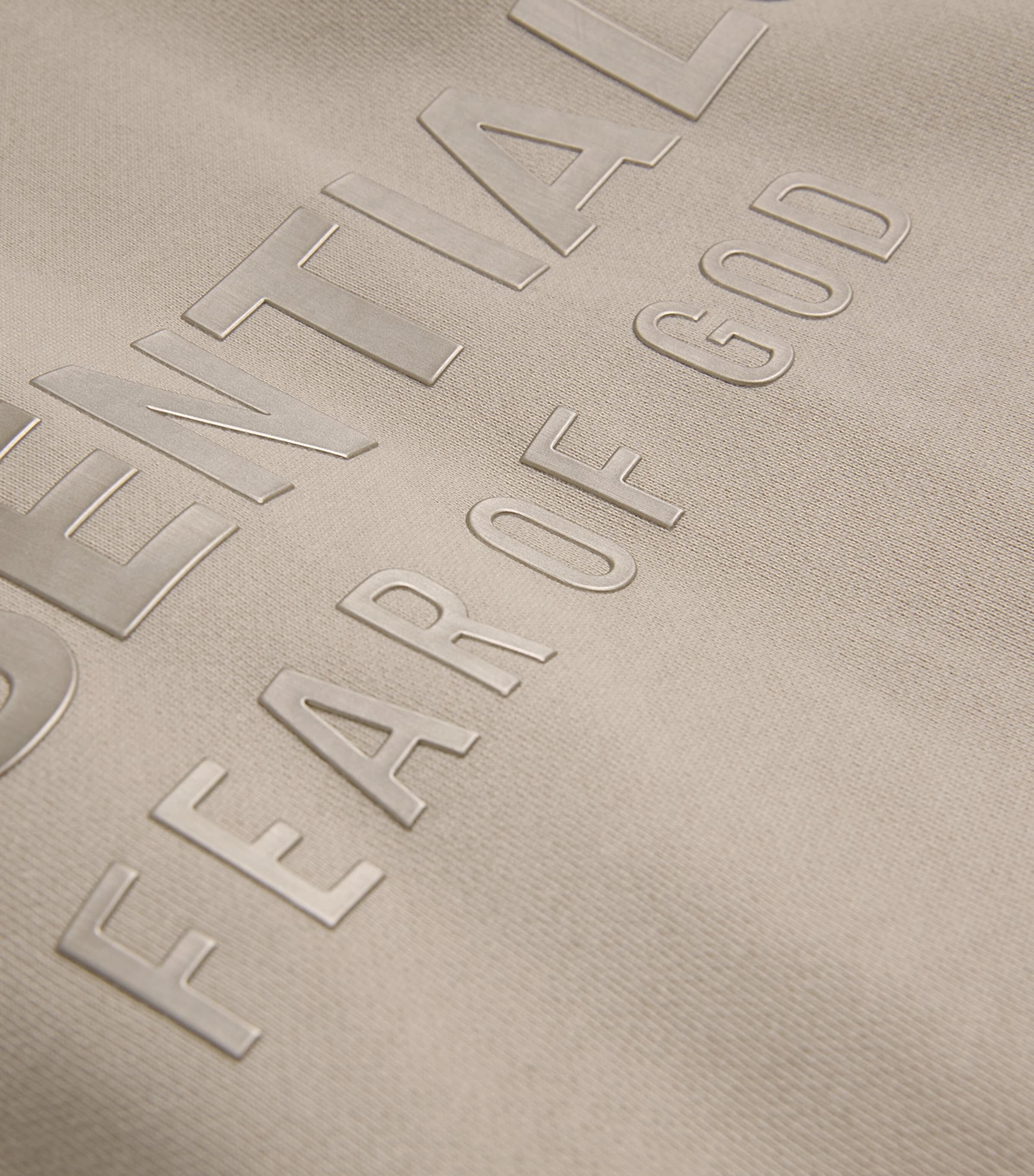 FEAR OF GOD ESSENTIALS Mens Cotton-Blend Logo Hoodie Timber Image 5