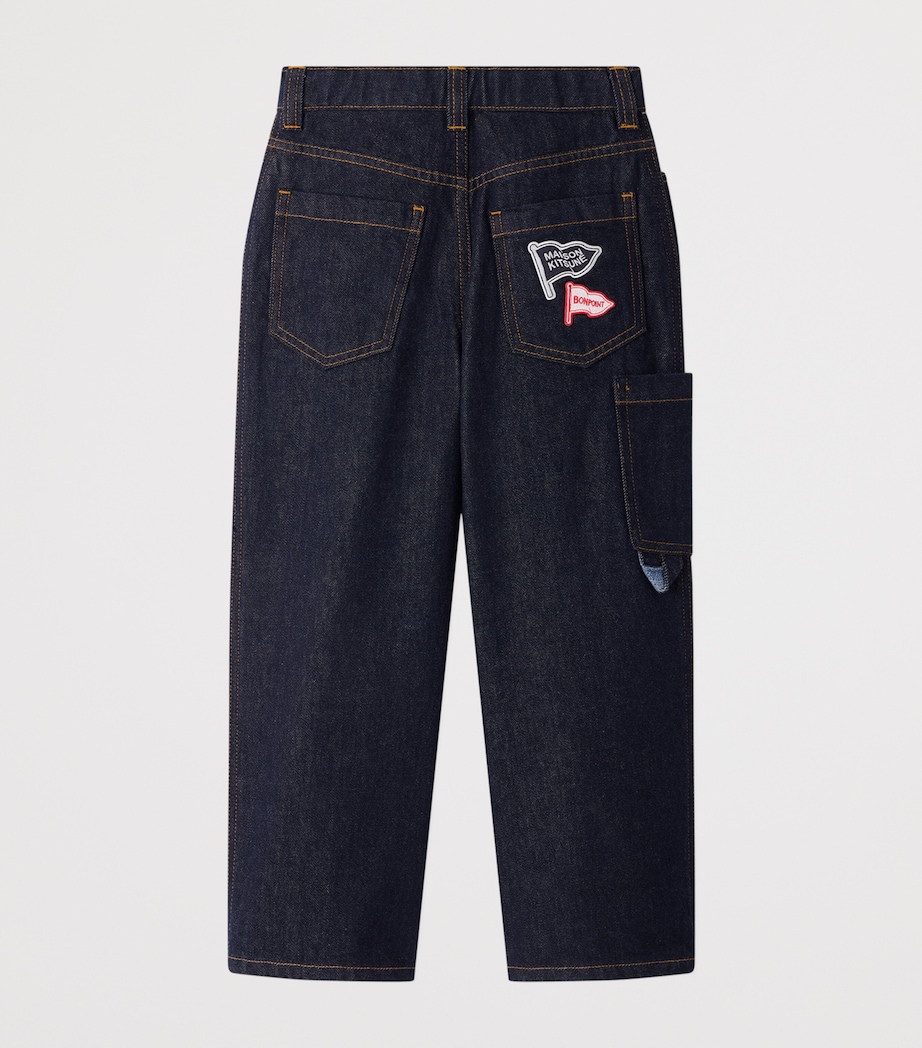 Bonpoint x Maison Kitsuné Embroidered Jeans (14 Years) Jean Fonce Image 2