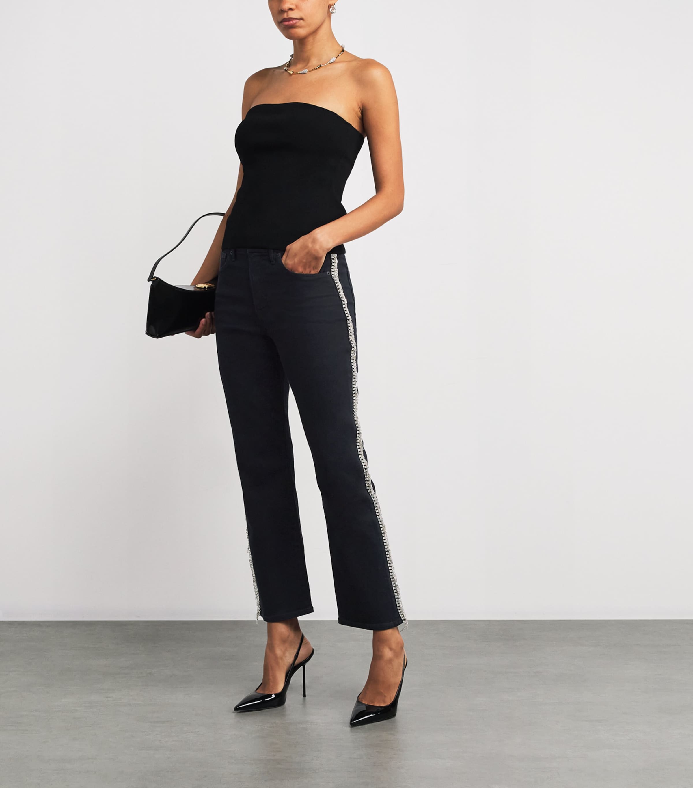 Rhinestone-Embellished Good Legs Jeans BLACK411 Image 2