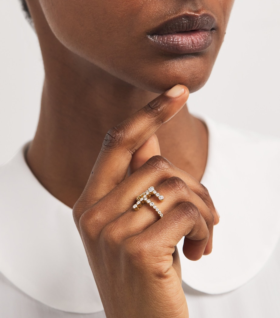 Yellow Gold and Diamond Ensemble ‘F’ Ring YELLOW GOLD Image 2