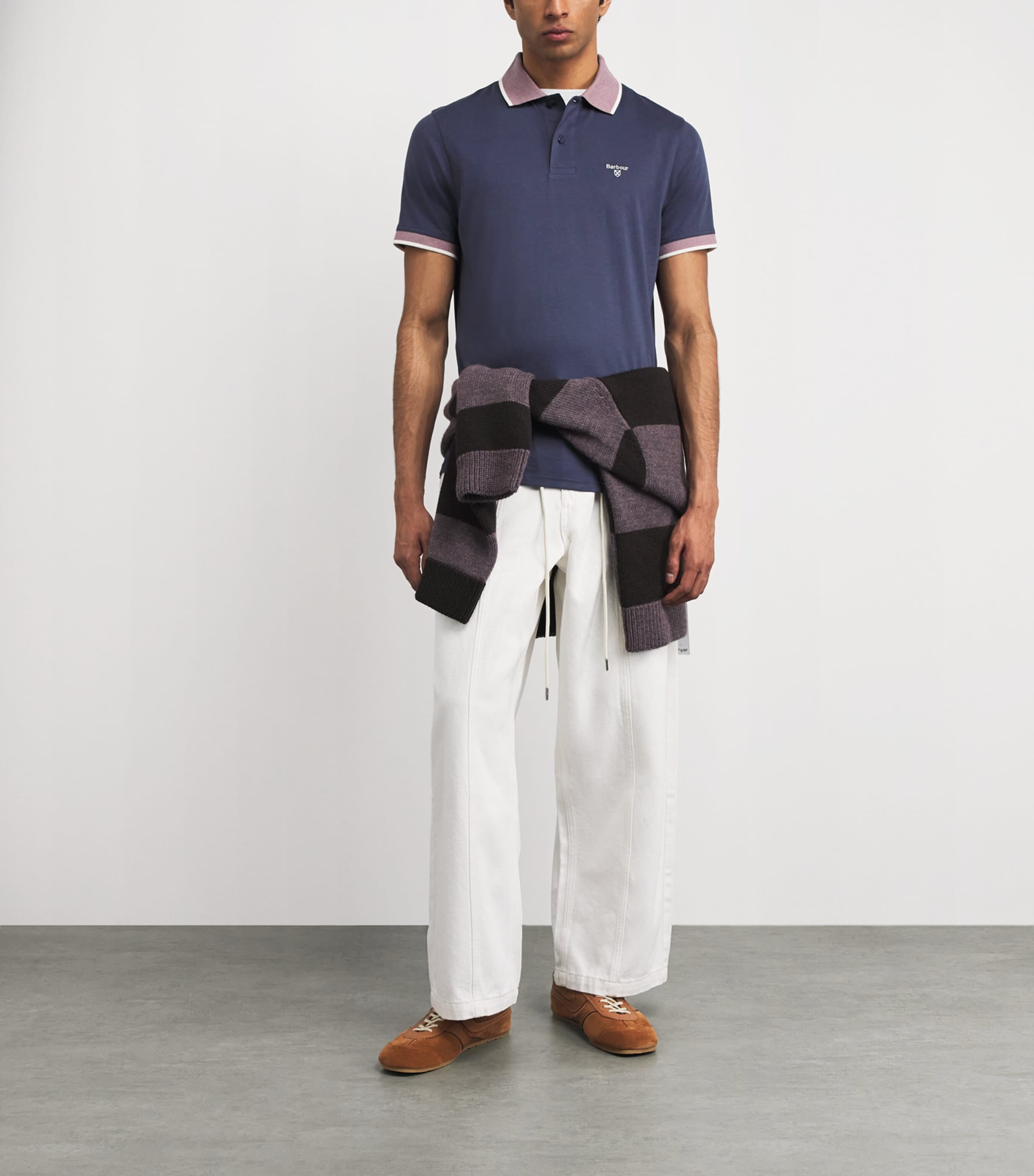 Barbour Mens Cotton Cornsay Polo Shirt Washed Image 2