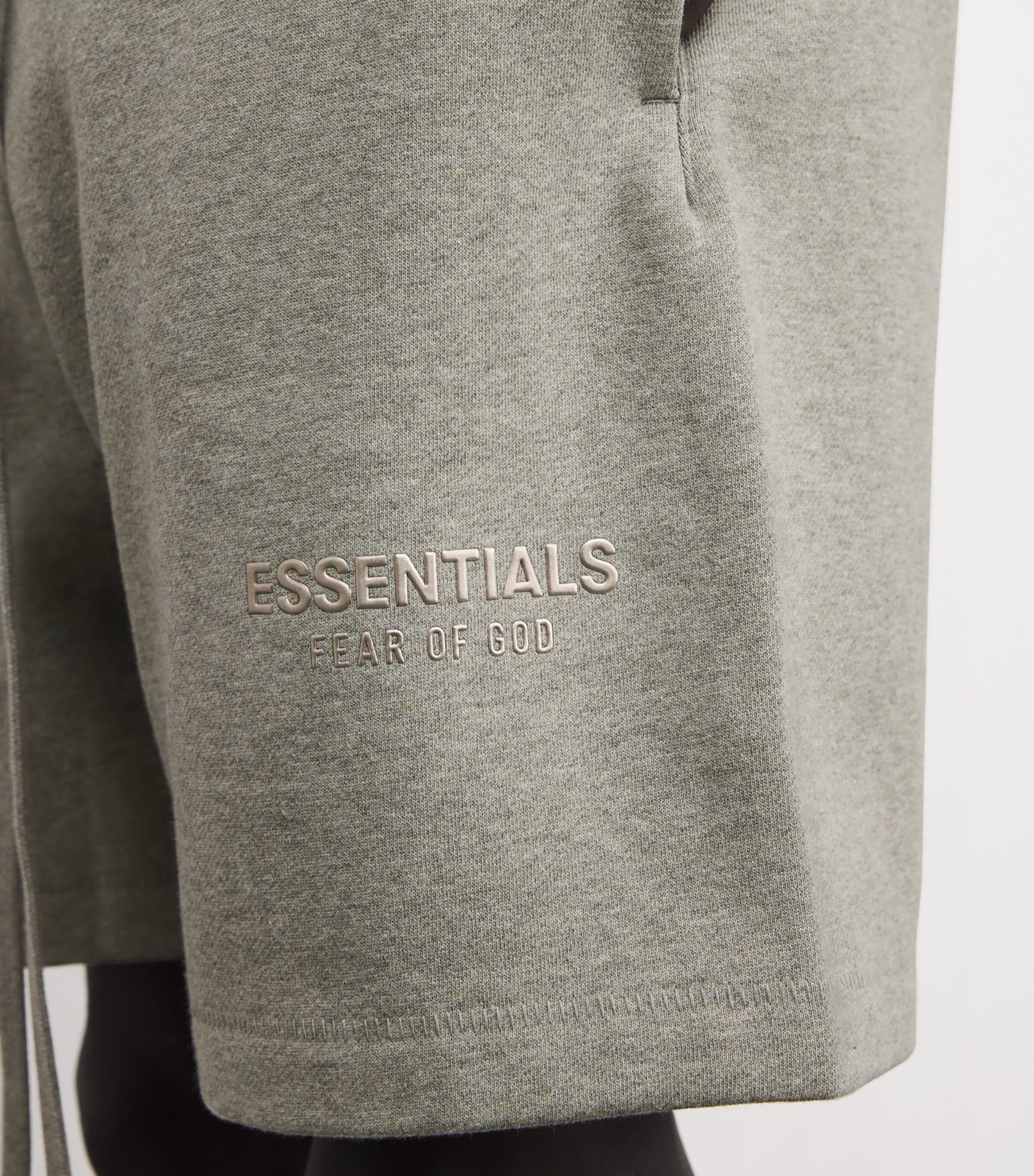 FEAR OF GOD ESSENTIALS Mens Cotton-Blend Soccer Shorts Concrete Heather Image 6