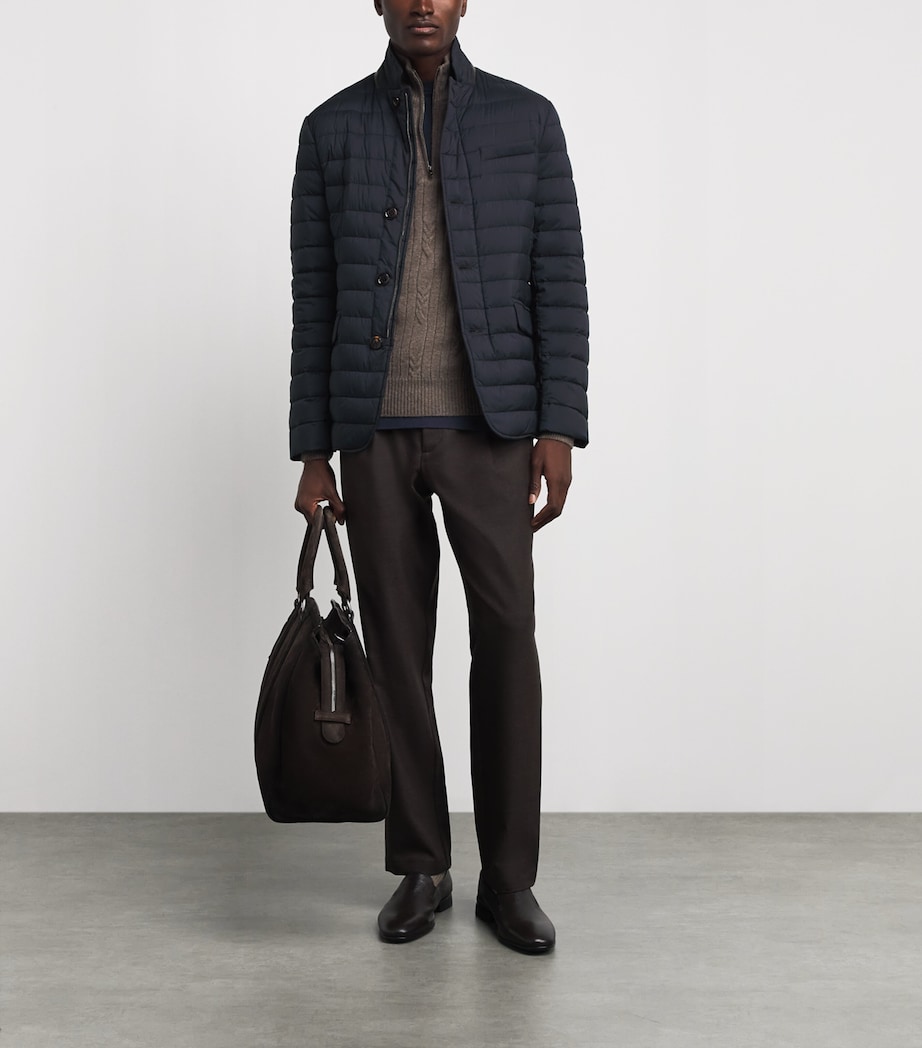 Moorer Mens Quilted Zavyer Jacket Dark Blu Image 2