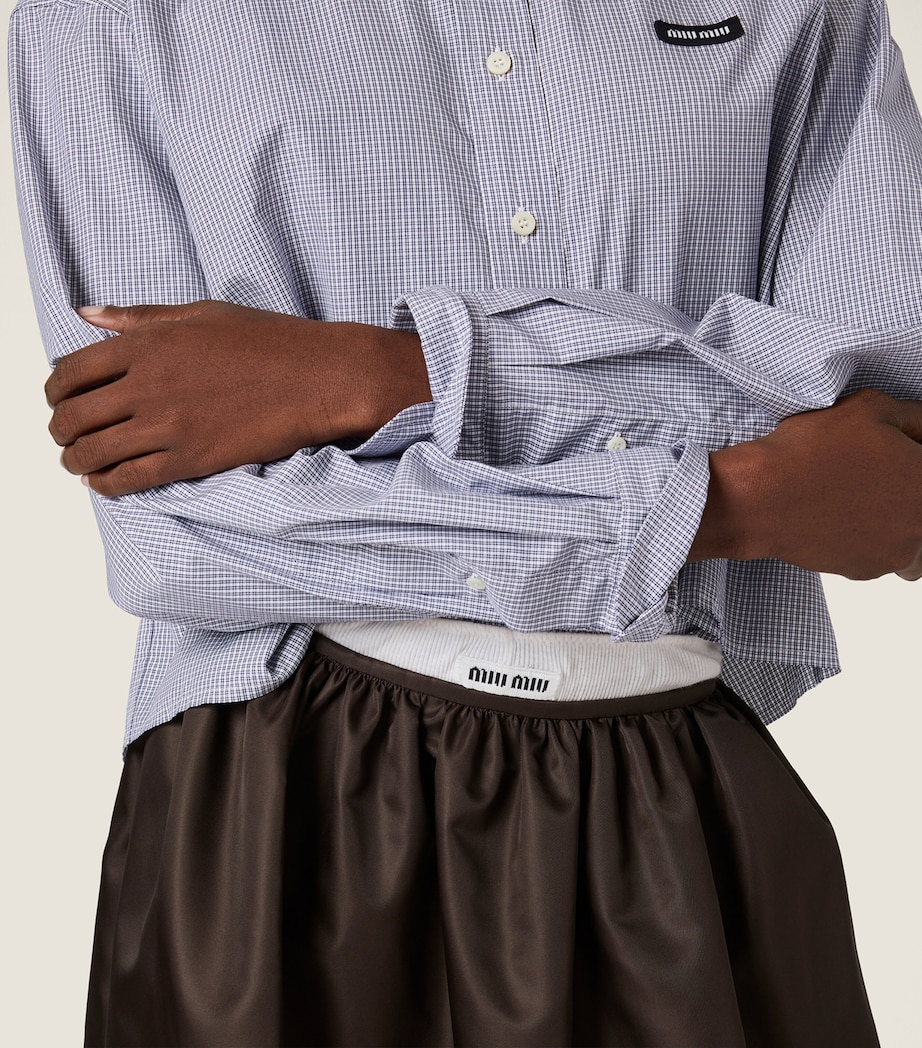 Miu Miu Womens Cotton Poplin Check Shirt Image 4