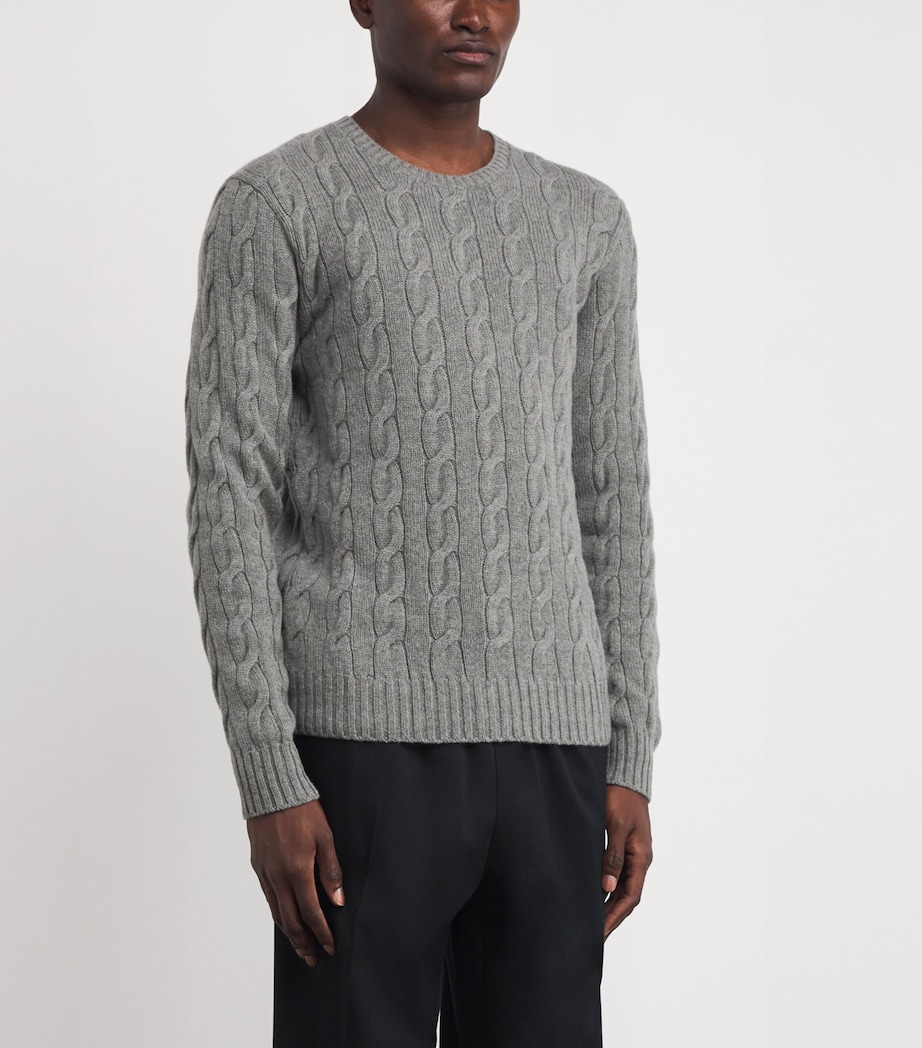 Cashmere Cable-Knit Sweater CLS LIGHT GREY Image 3