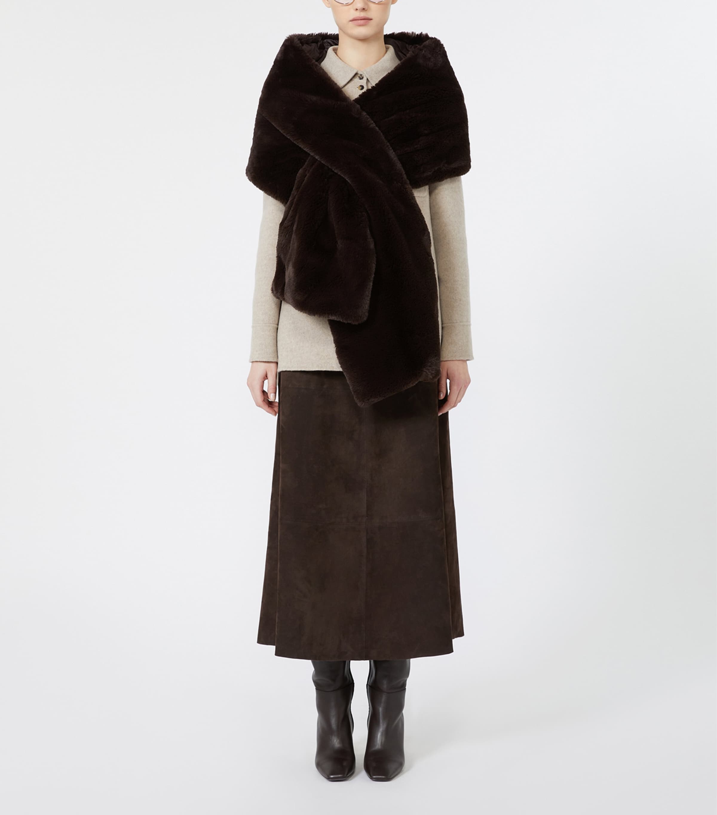 Max Mara Womens Wool-Cashmere Overshirt Sand Image 2