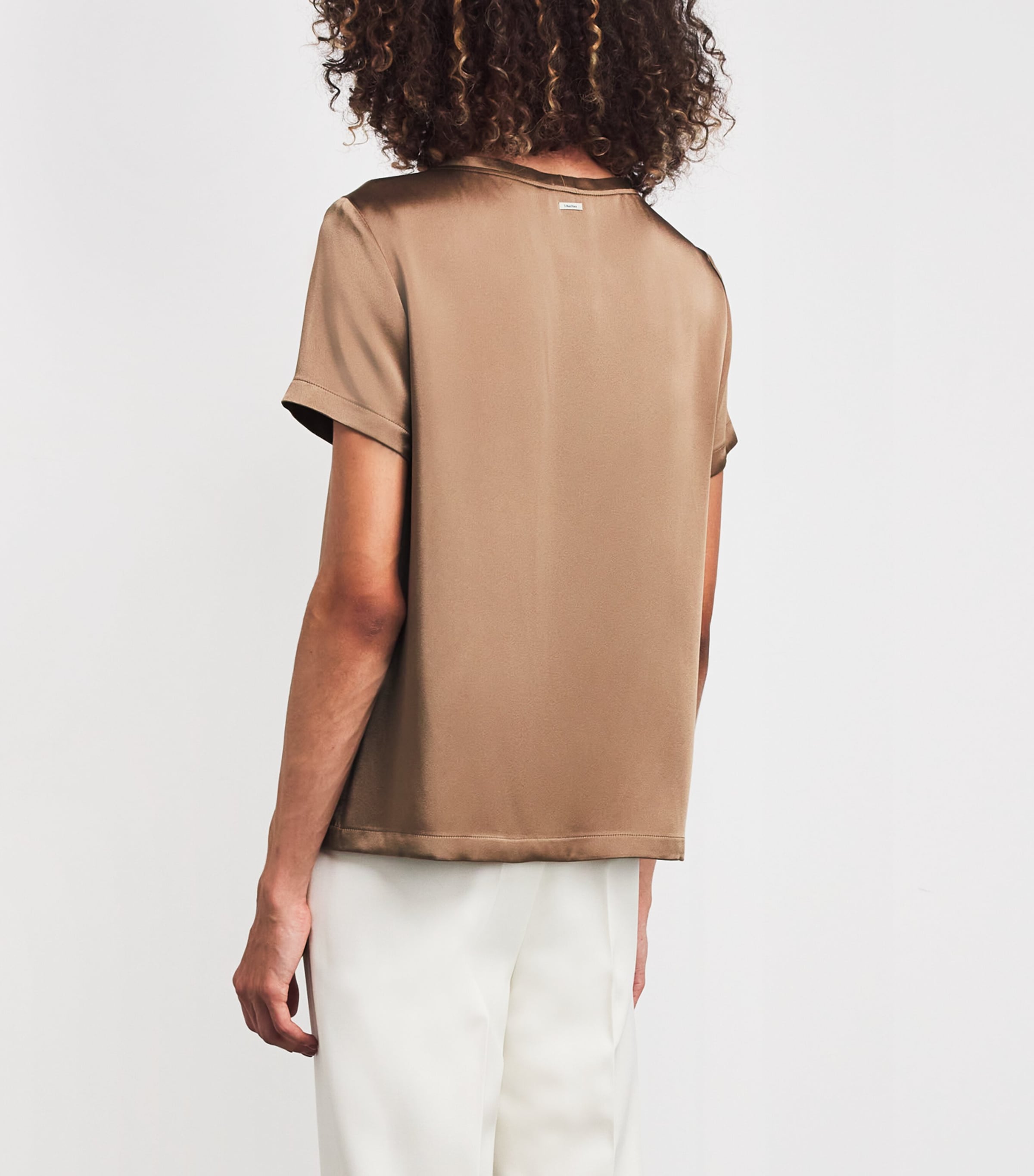 Satin Rebecca T-Shirt CAMEL Image 4
