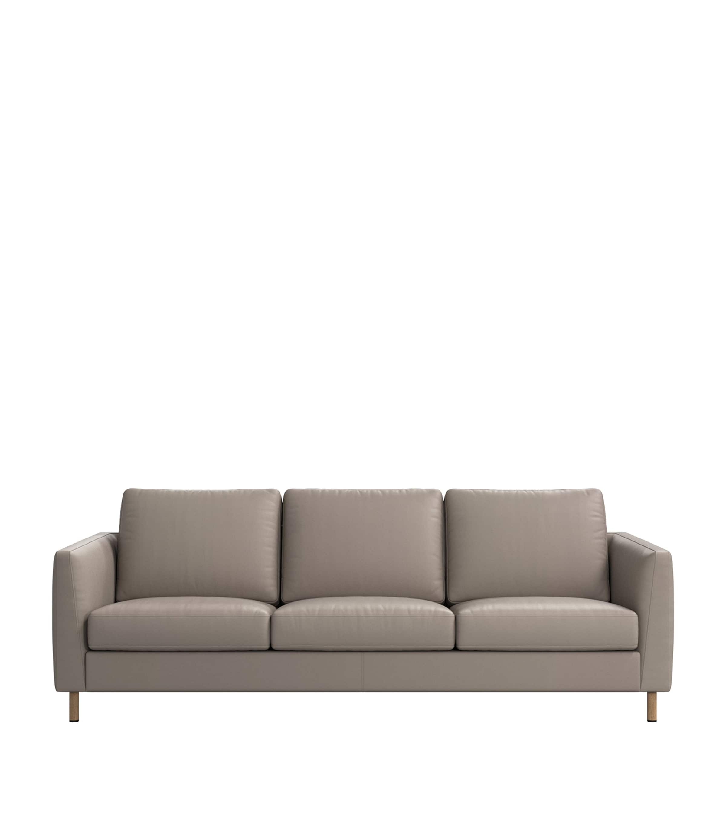 BoConcept Nordic Grained Leather Indivi 3-Seater Sofa Light Grey Image 1