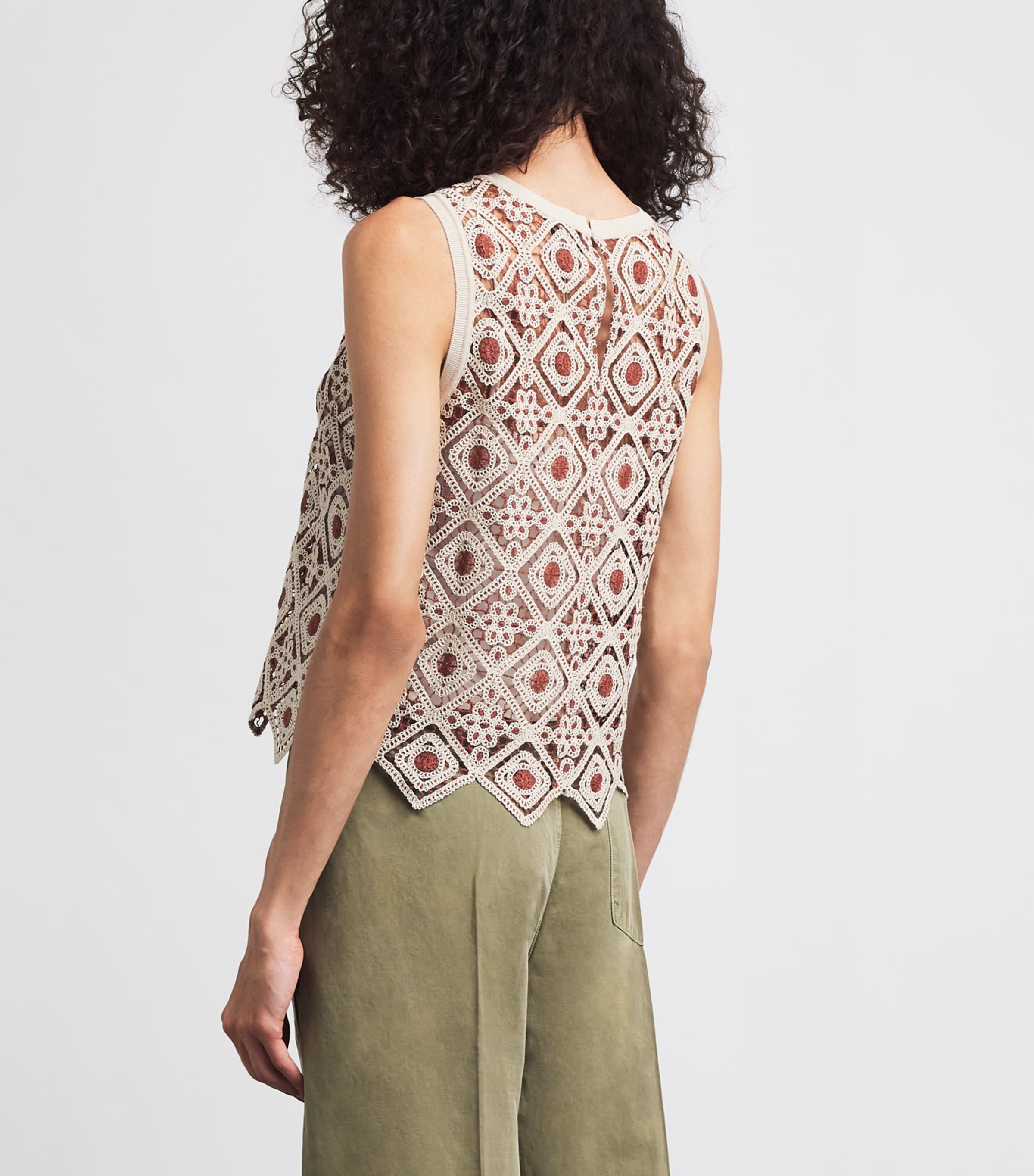 ME+EM Pink Geometric Crochet Top | Harrods UK
