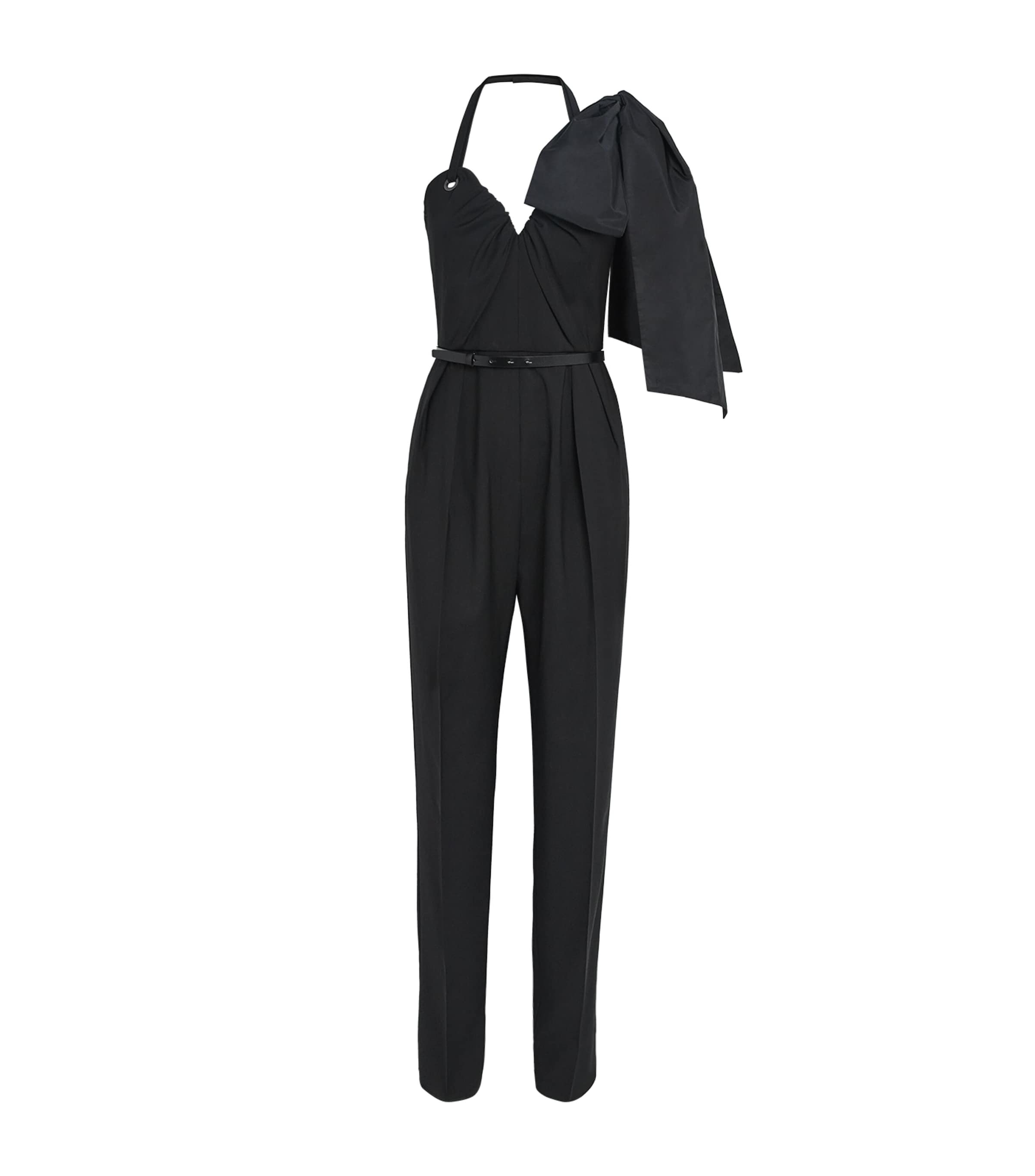 Max Mara Virgin Wool Jumpsuit In Black