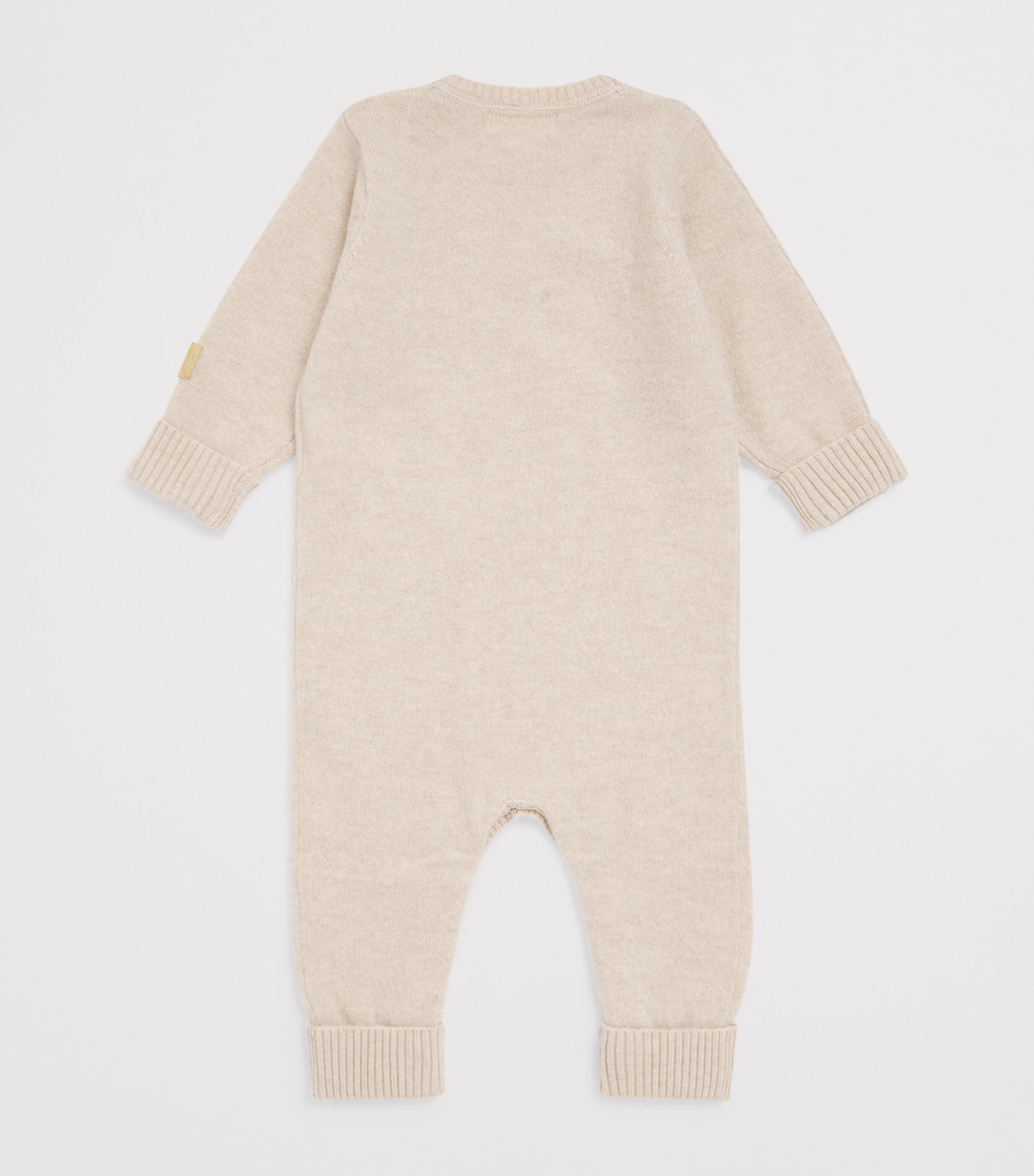 Purebaby Cashmere Cable-Knit Playsuit (0-12 Months) Cmlme Camel Melange Image 2