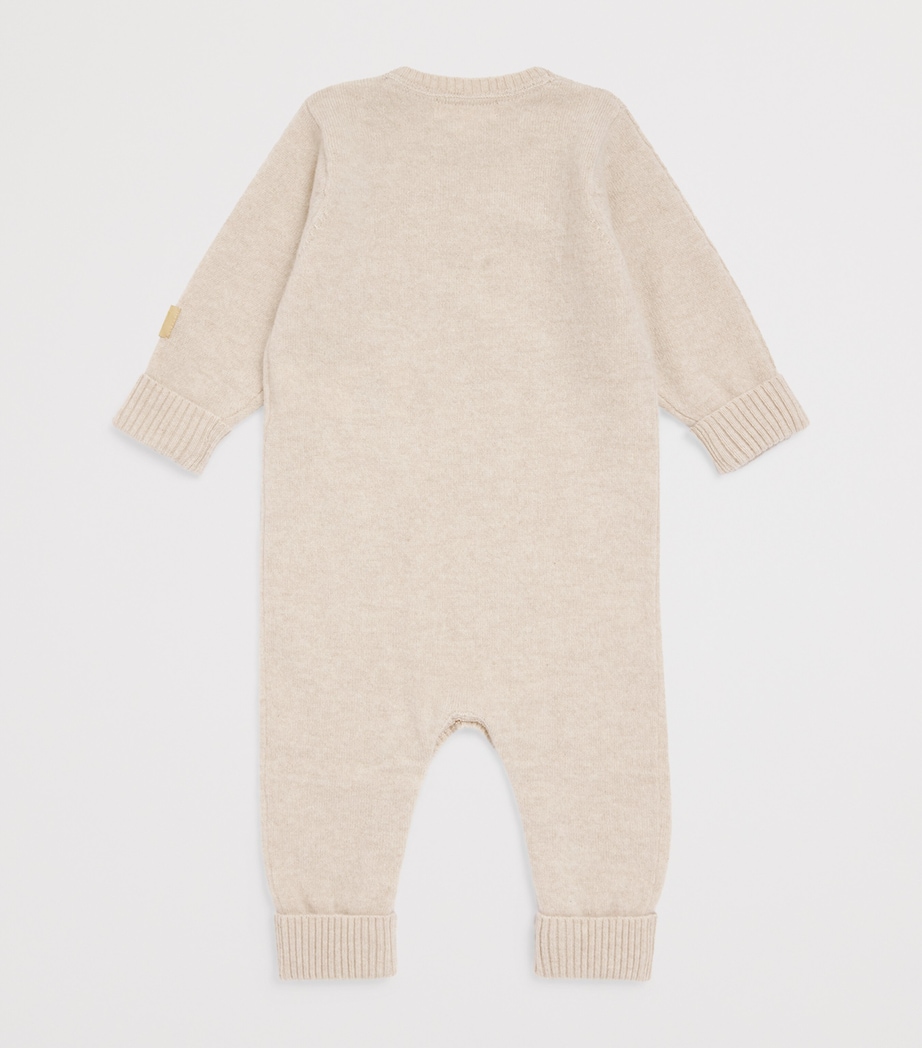 Purebaby Cashmere Cable-Knit Playsuit (0-12 Months) Cmlme Camel Melange Image 2