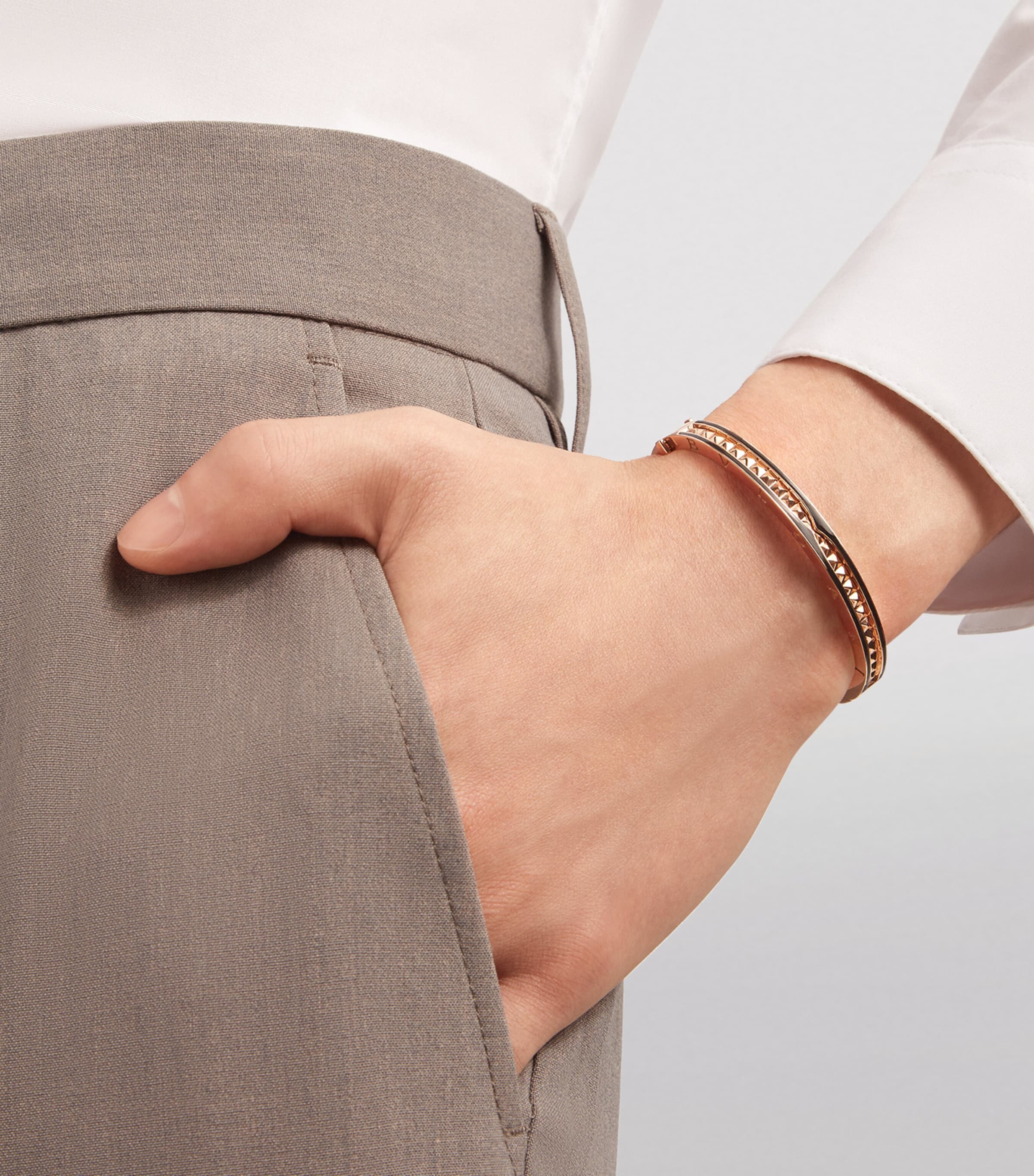 Rose Gold And Ceramic B.zero1 Bangle PINK GOLD Image 3