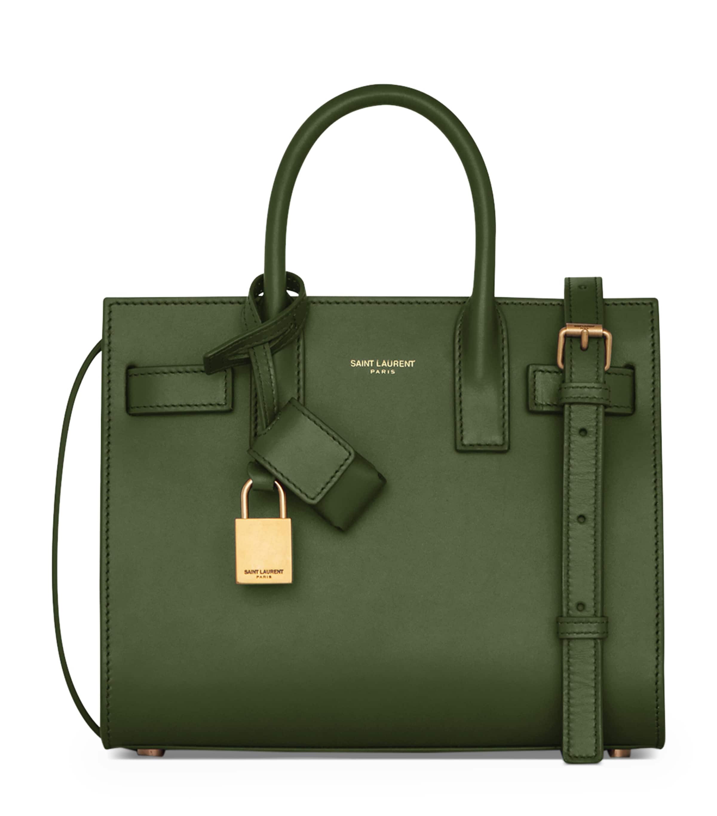 Saint Laurent Nano Sac De Jour Tote Bag In Green