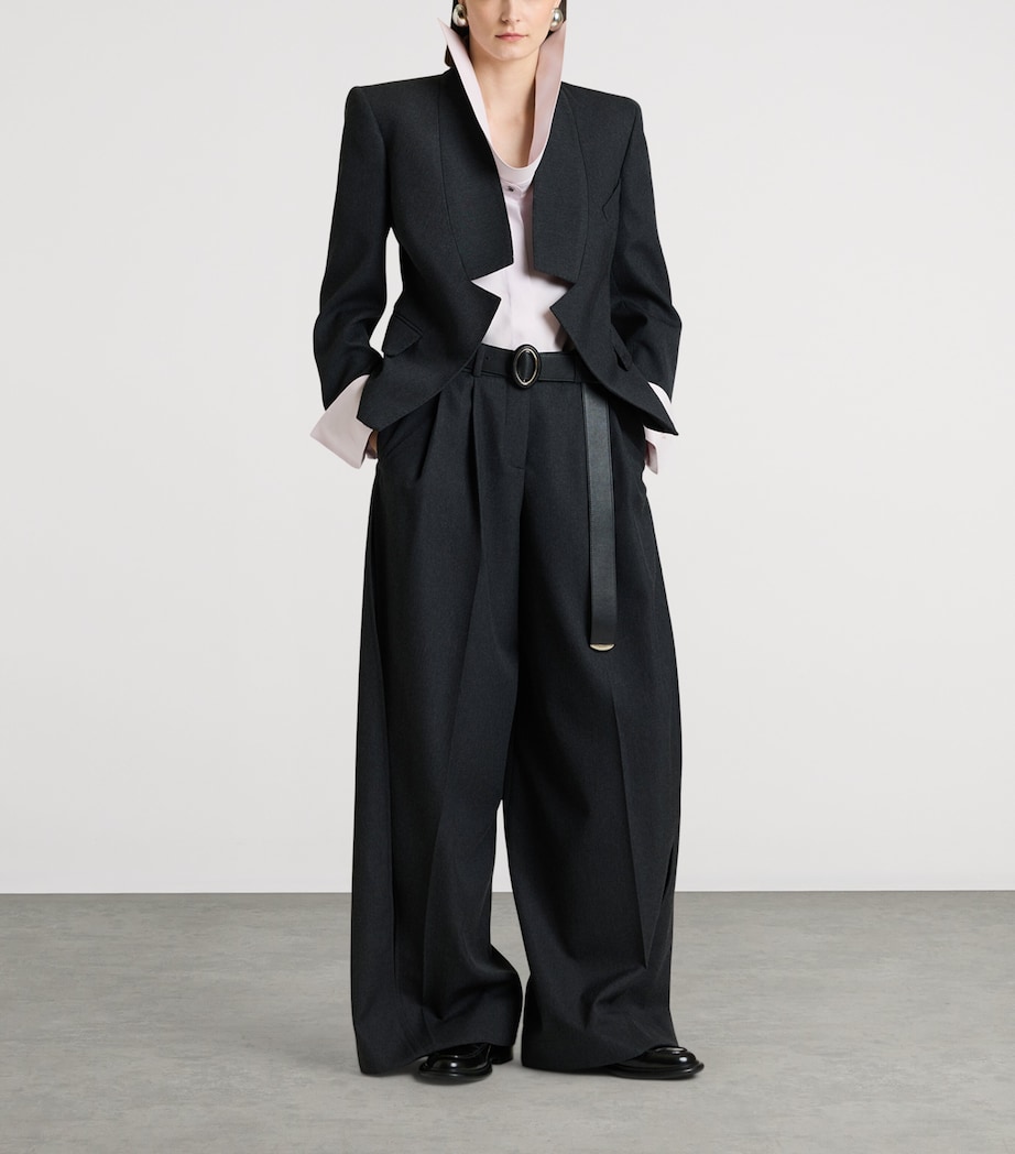 Givenchy Womens Wool Reverse Lapel Blazer Image 4