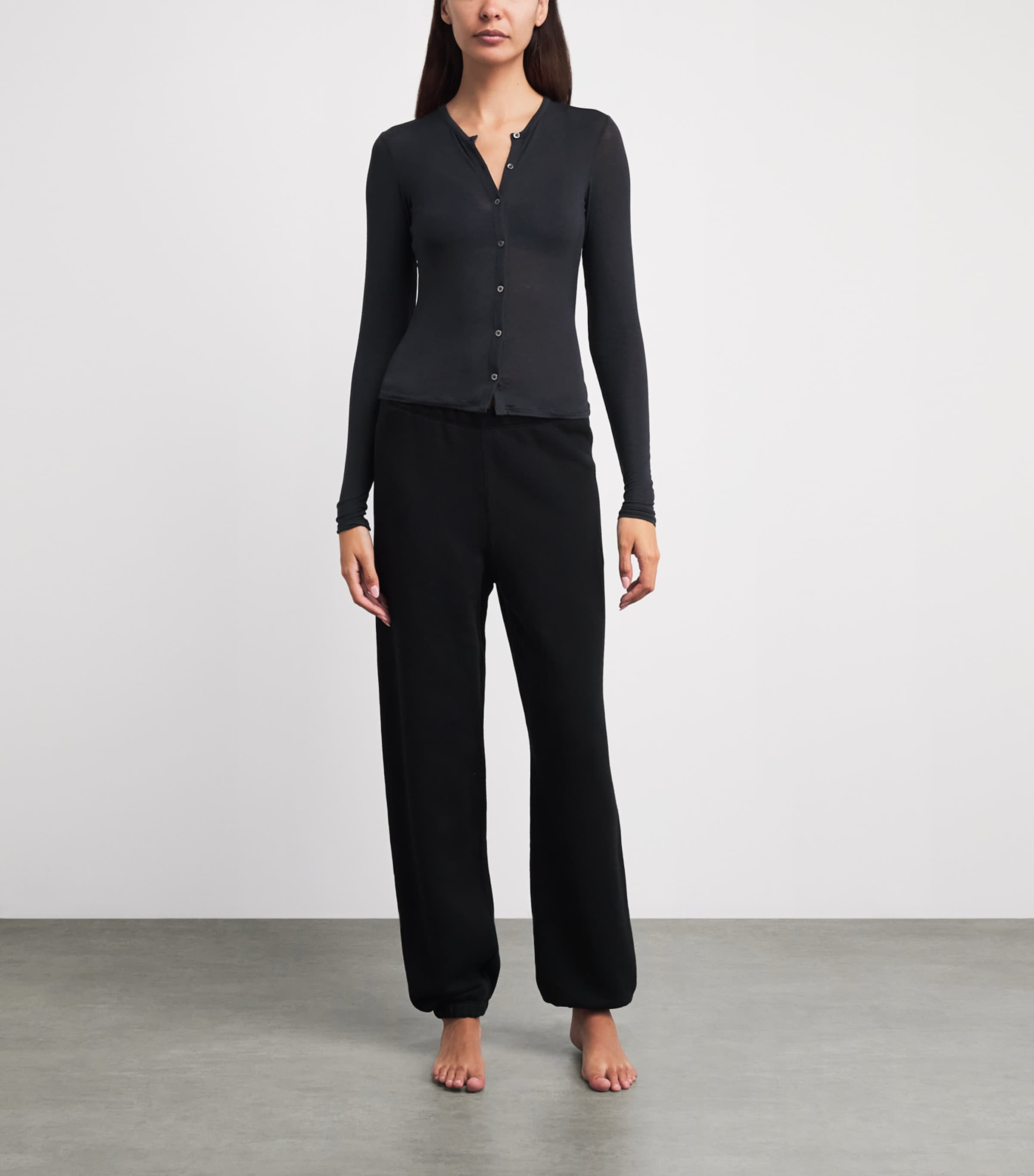 Skims Womens Sheer Modal Cardigan Onyx Image 2