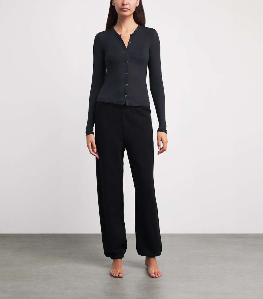 Skims Womens Sheer Modal Cardigan Onyx Image 2