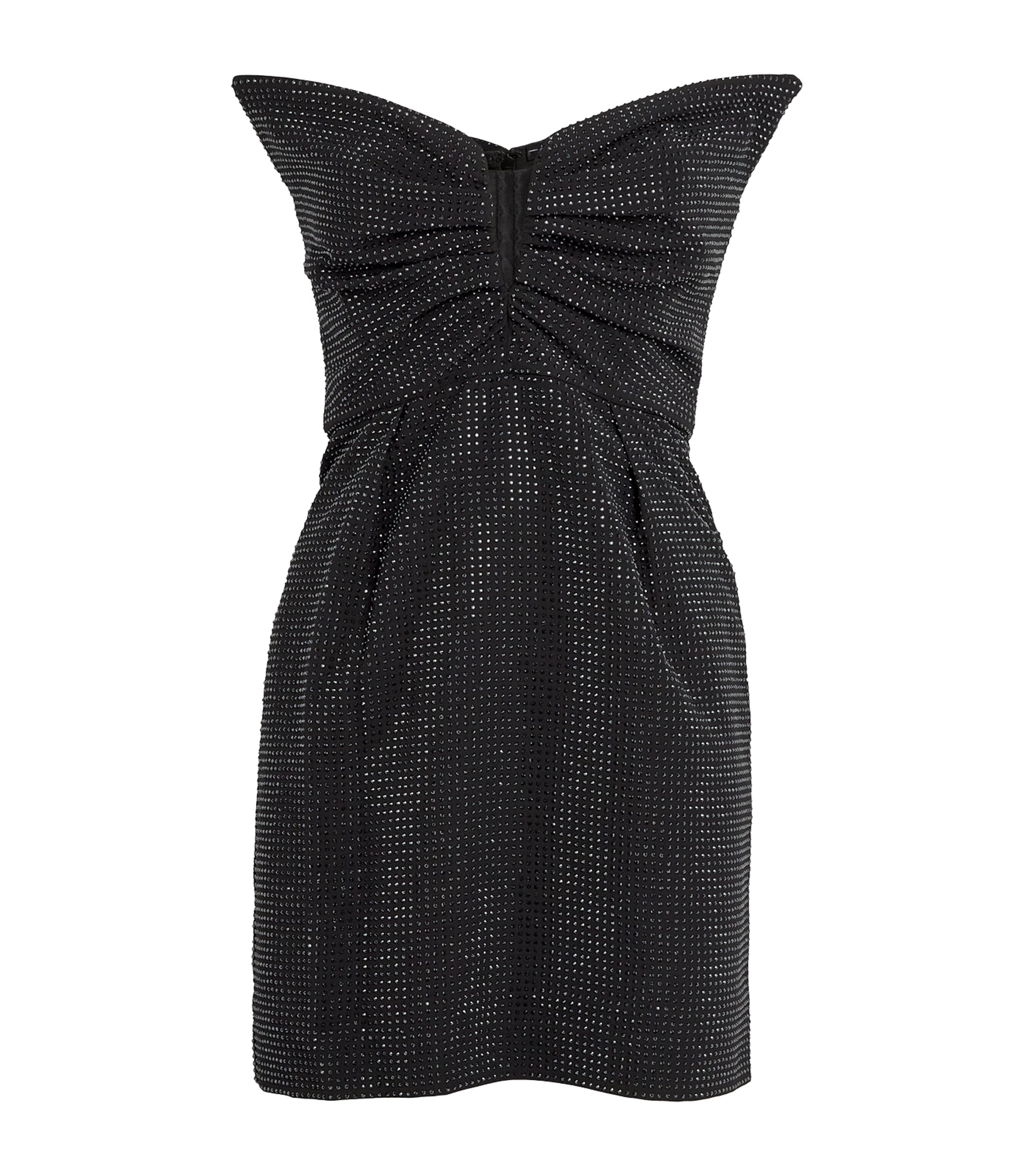 Roland Mouret Strapless Diamanté Mini Dress In Black