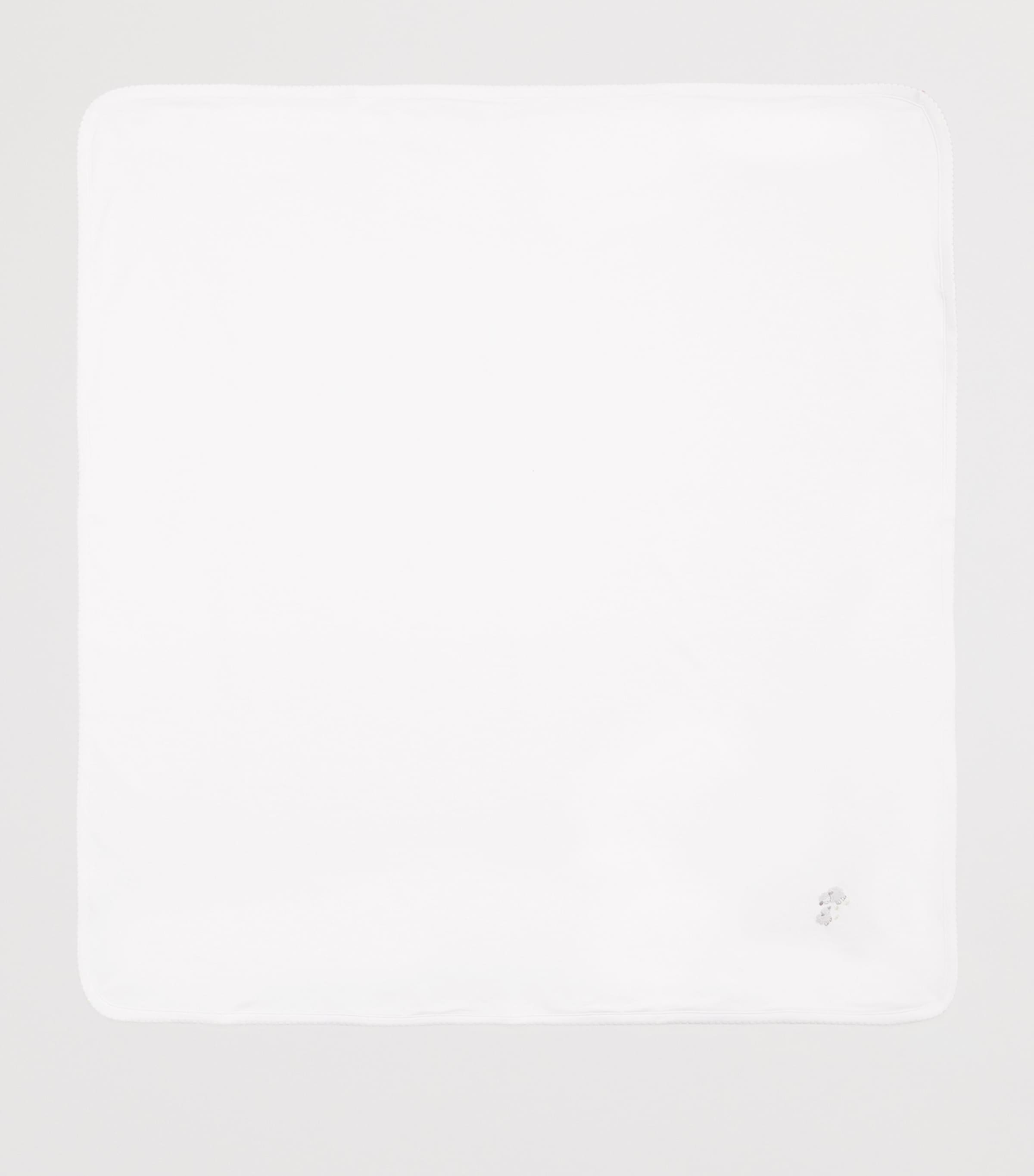 Pima Cotton Sheep Blanket (73cm x 66cm) K193WHITE/SILVER Image 2