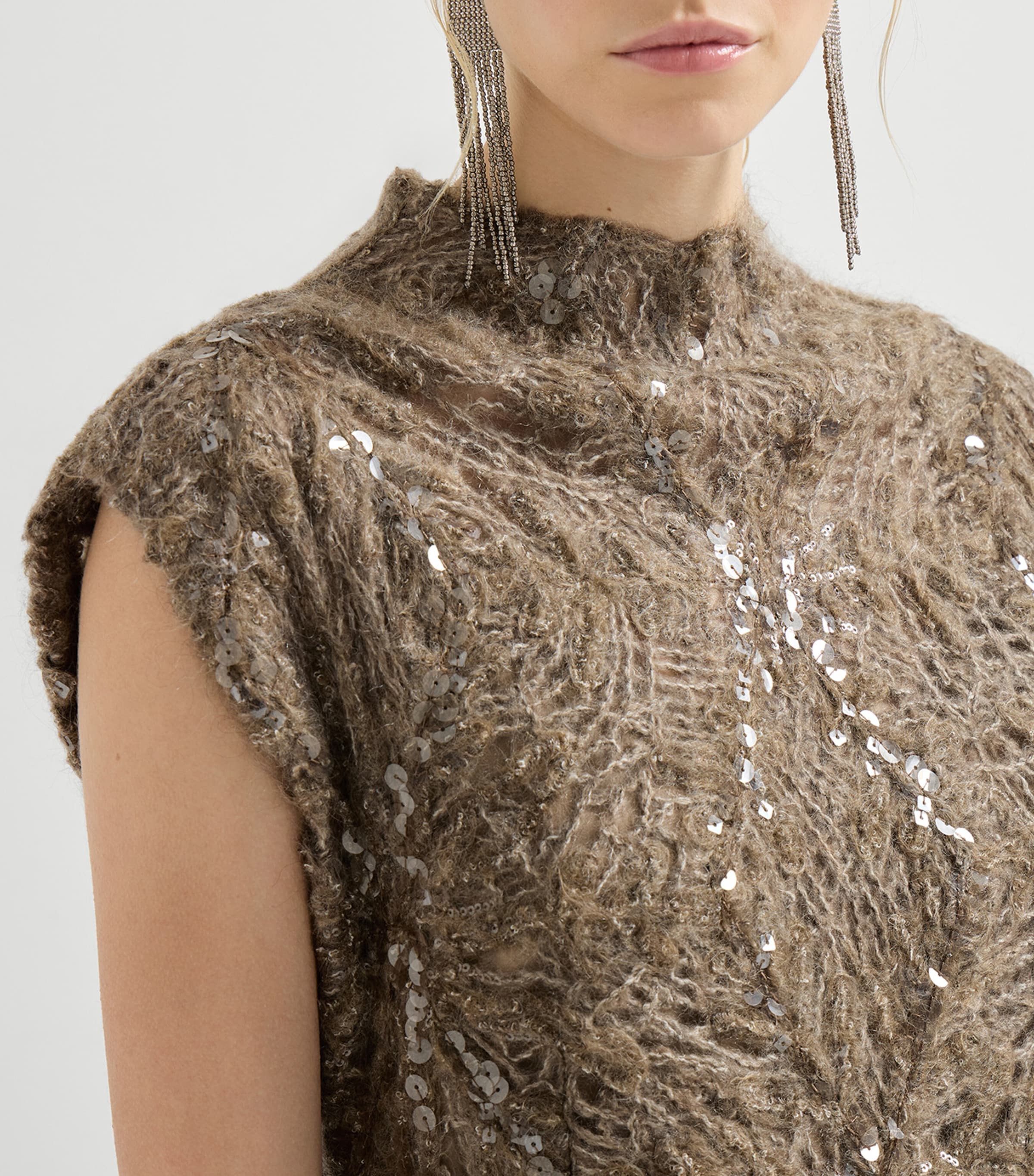 Mohair-Blend Embellished Midi Dress CAE22 Image 6