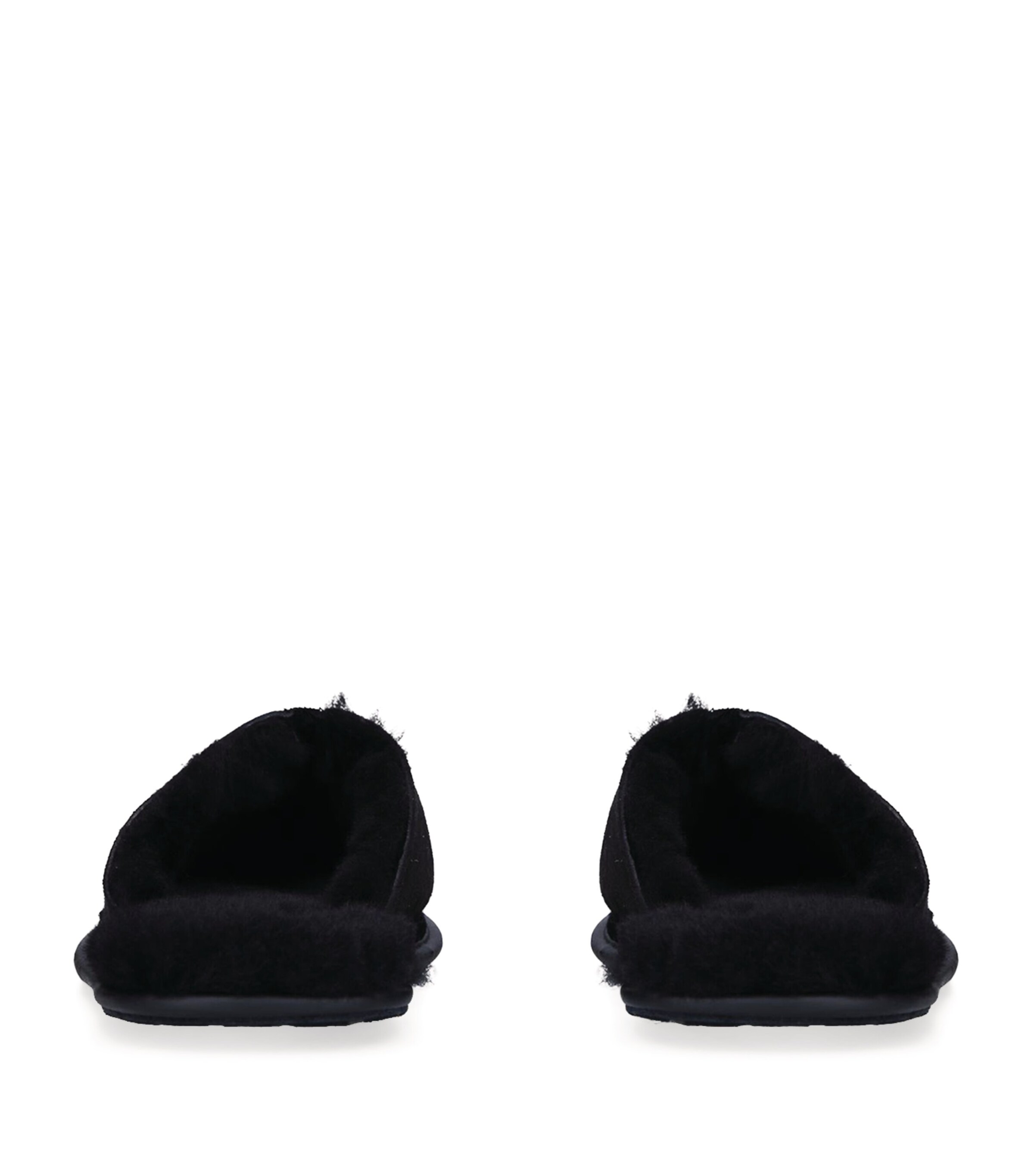 Leather Hyde Slippers BLACK Image 2