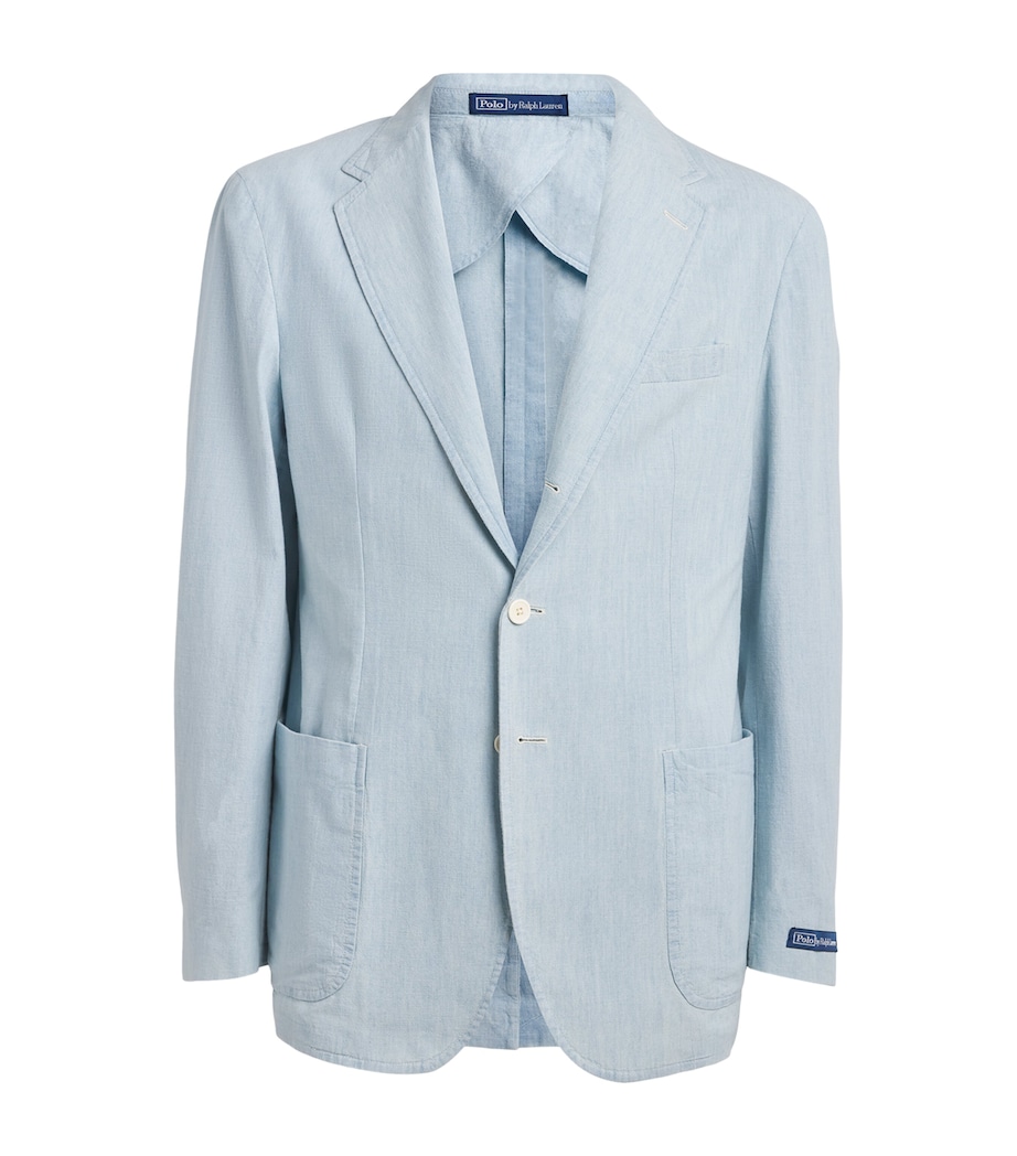 Polo Ralph Lauren Mens Linen Single-Breasted Blazer Chambray Image 1