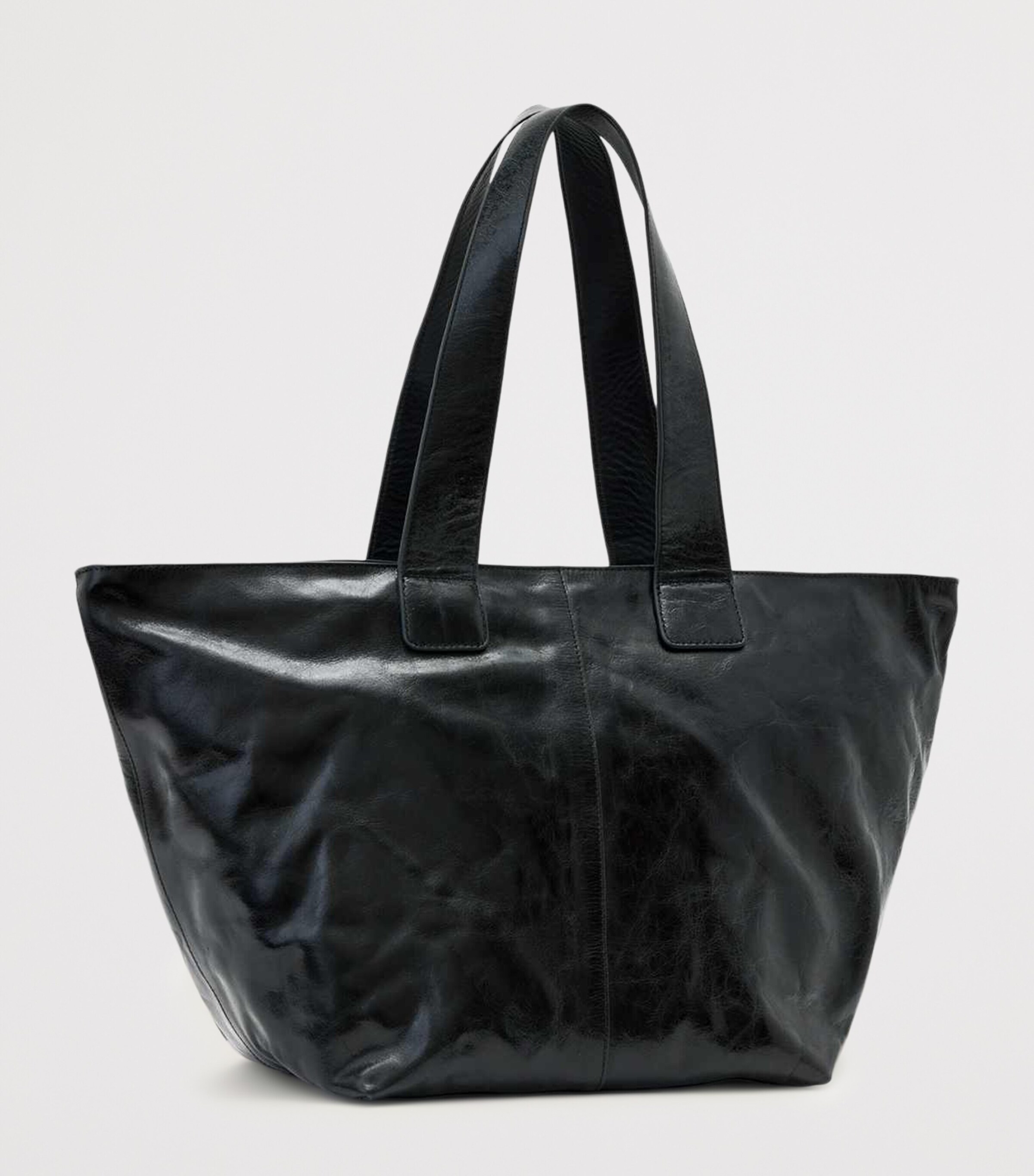 AllSaints Leather Jean Rey Tote Bag Black Image 6