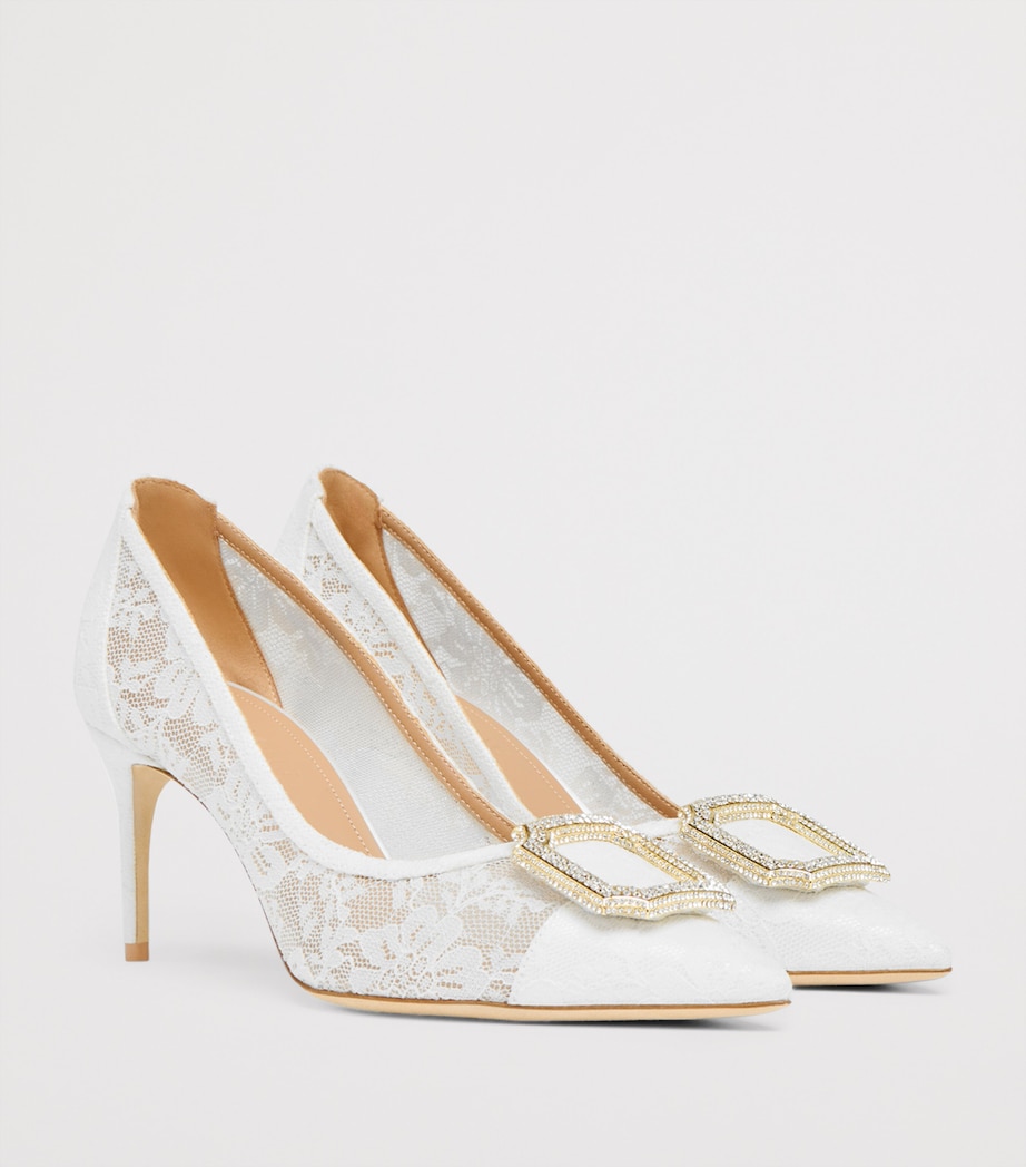 Lace Monroe Pumps 70 WHITE Image 3