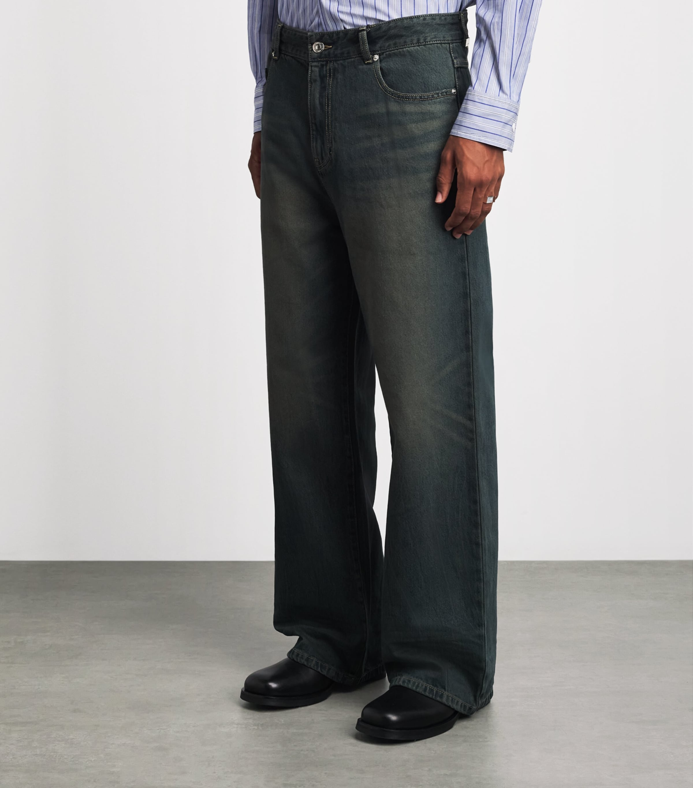 System Mens Wide-Leg Jeans Indigo Image 4