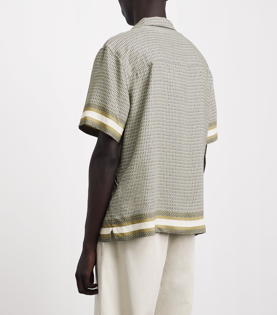 CHÉ Mens Printed Berkeley Shirt Dark Olive Image 5